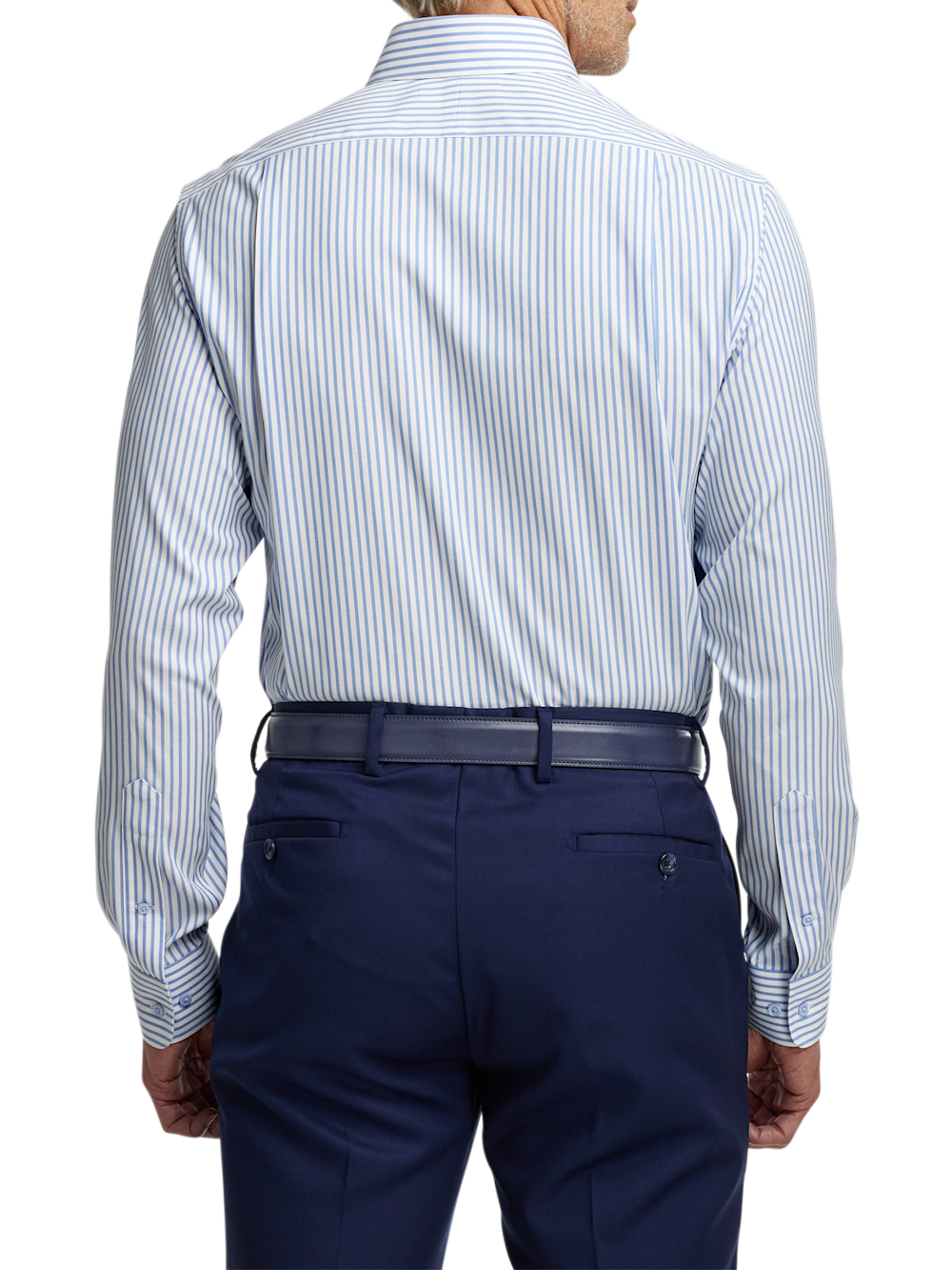 Alternate Image of Comfort Stretch Non-iron Stripe Dress Shirt With Contrast Trim-4