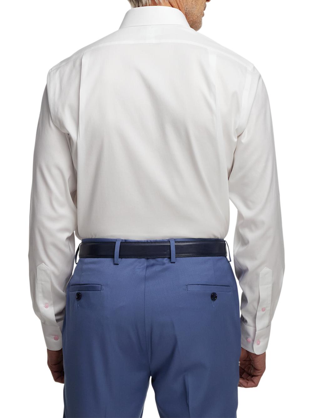 Alternate Image of Comfort Stretch Non-iron Solid Dress Shirt With Contrast Trim-4