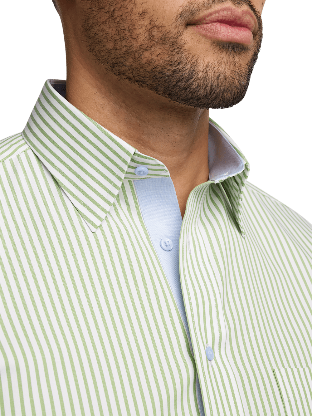 Alternate Image of Comfort Stretch Non-iron Stripe Dress Shirt With Contrast Trim-2
