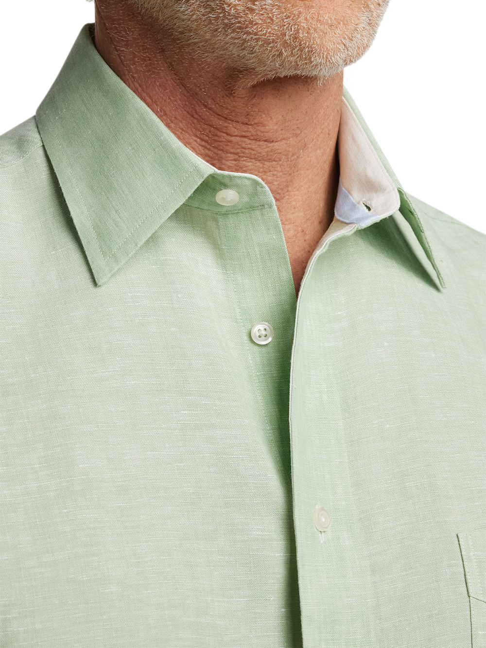 Alternate Image of Non-iron Linen Solid Dress Shirt With Contrast Trim-2