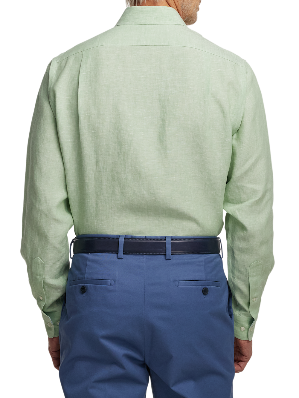 Alternate Image of Non-iron Linen Solid Dress Shirt With Contrast Trim-4