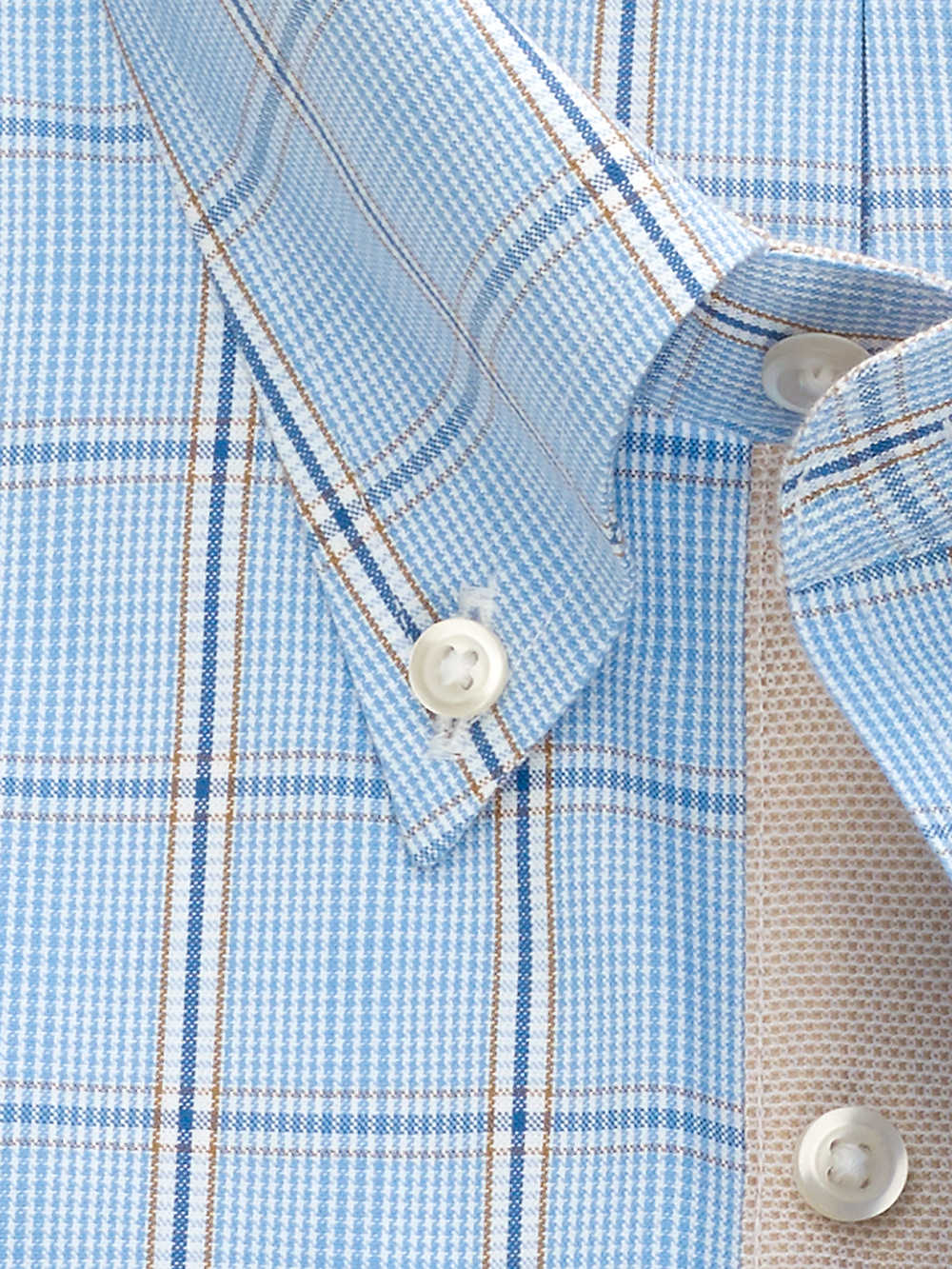 Alternate Image of Non-iron Cotton Pinpoint Glen Plaid Dress Shirt With Contrast Trim-2
