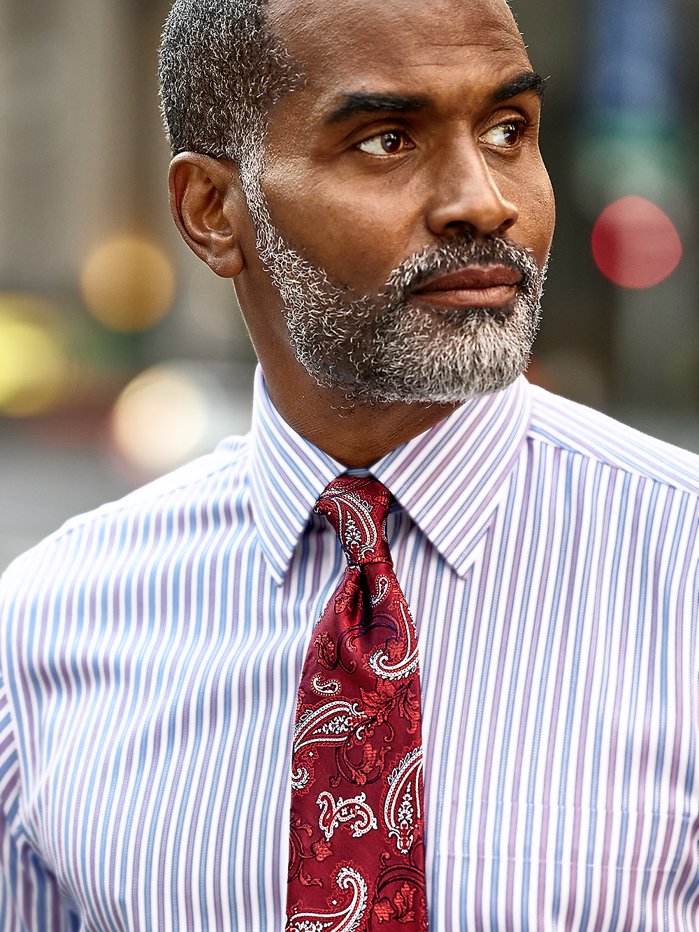 Alternate Image of Non-iron Cotton Stripe Dress Shirt With Contrast Trim-1