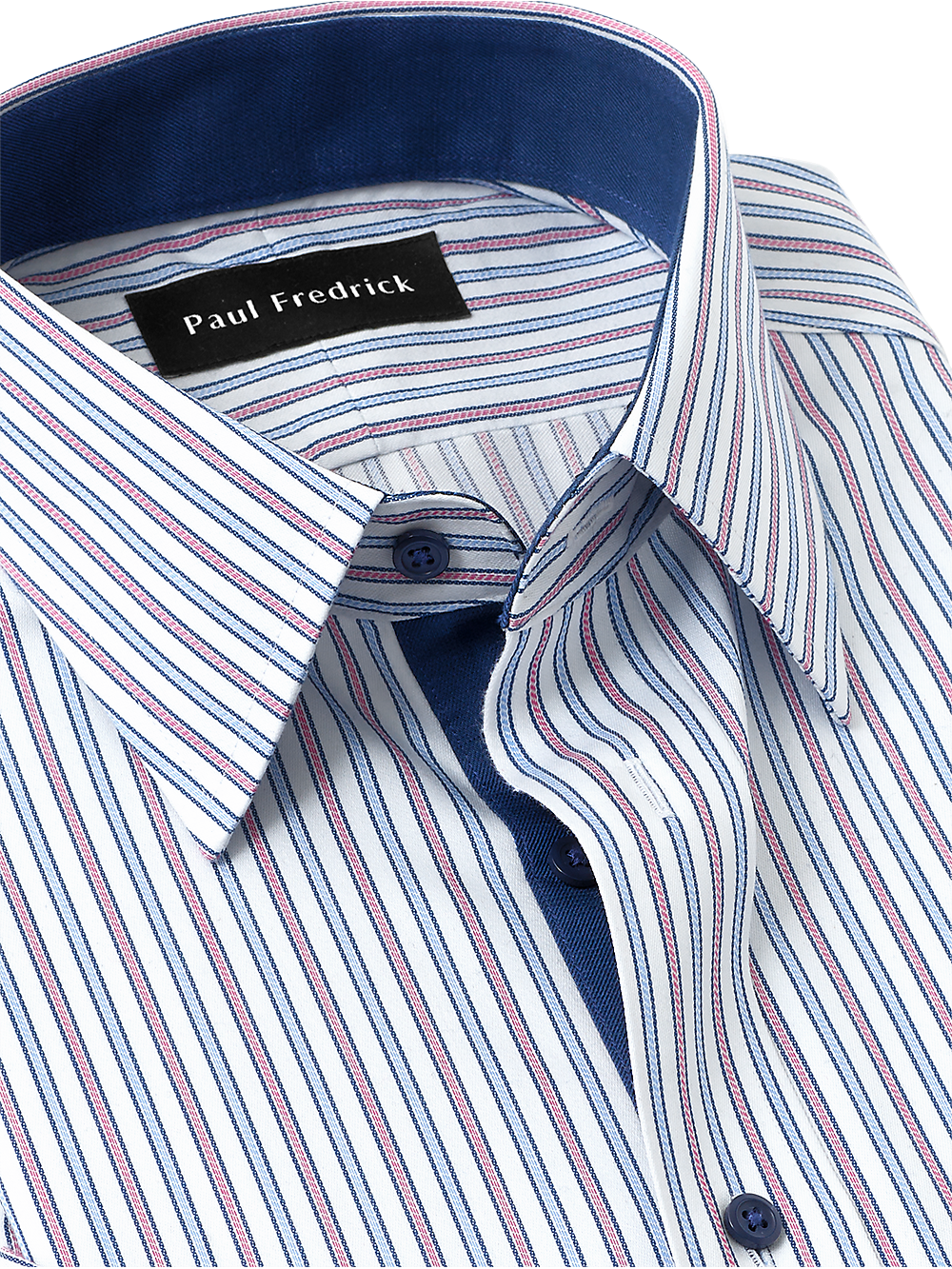 Alternate Image of Non-iron Cotton Stripe Dress Shirt With Contrast Trim-3