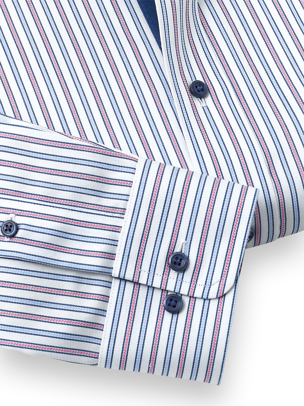 Alternate Image of Non-iron Cotton Stripe Dress Shirt With Contrast Trim-4