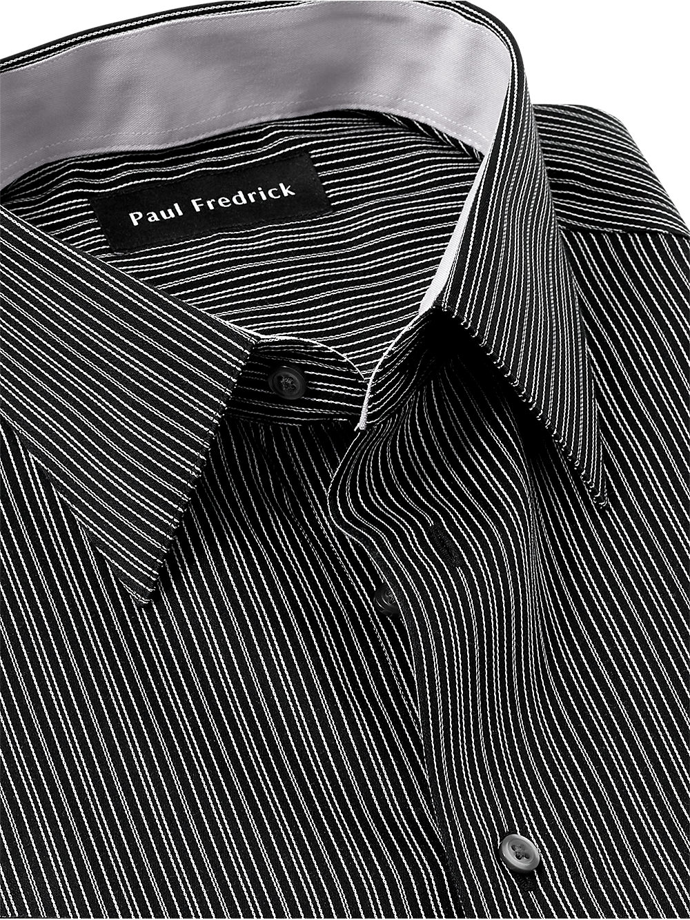 Alternate Image of Non-iron Cotton Fineline Stripe Dress Shirt With Contrast Trim-2