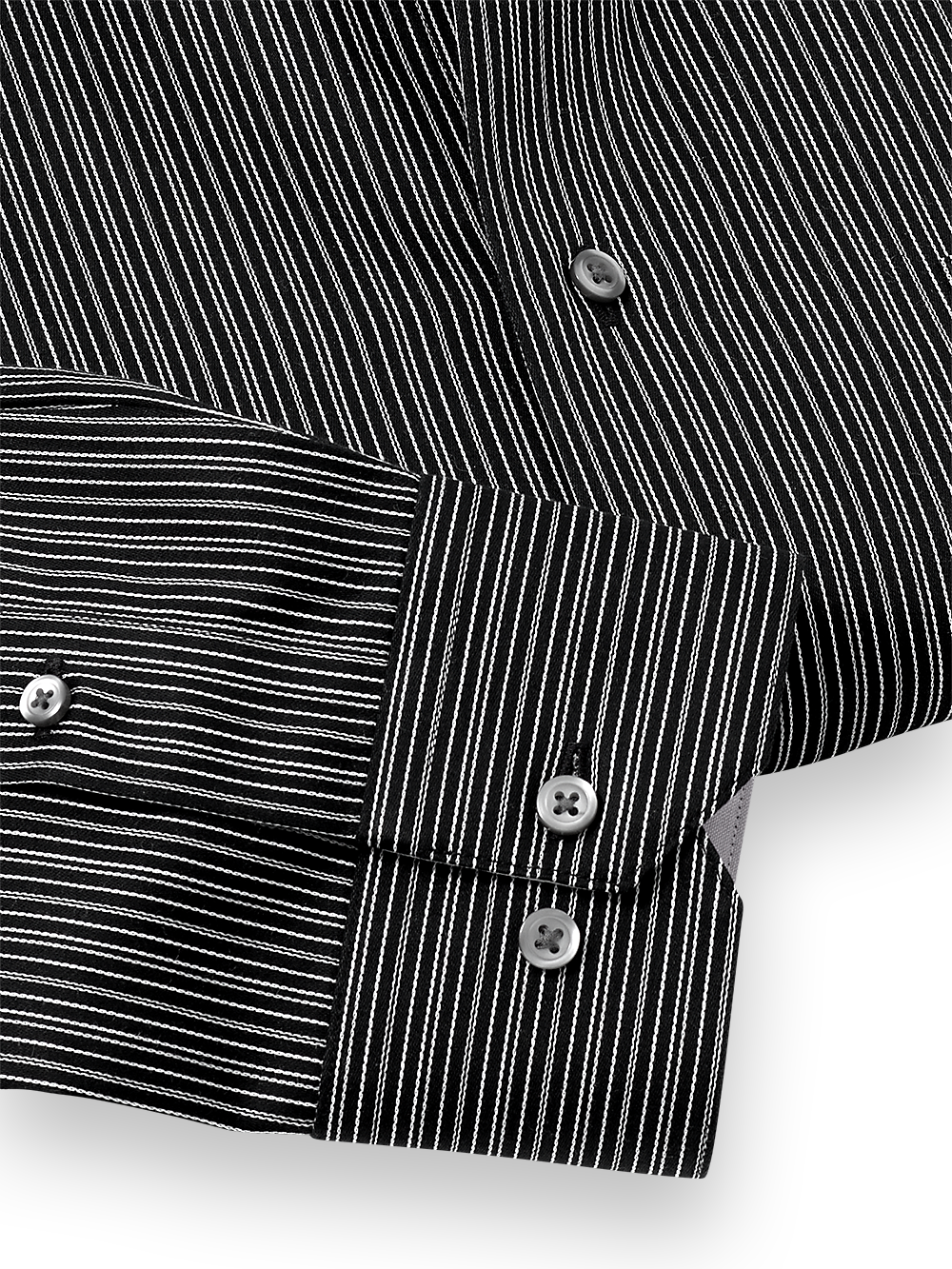 Alternate Image of Non-iron Cotton Fineline Stripe Dress Shirt With Contrast Trim-3