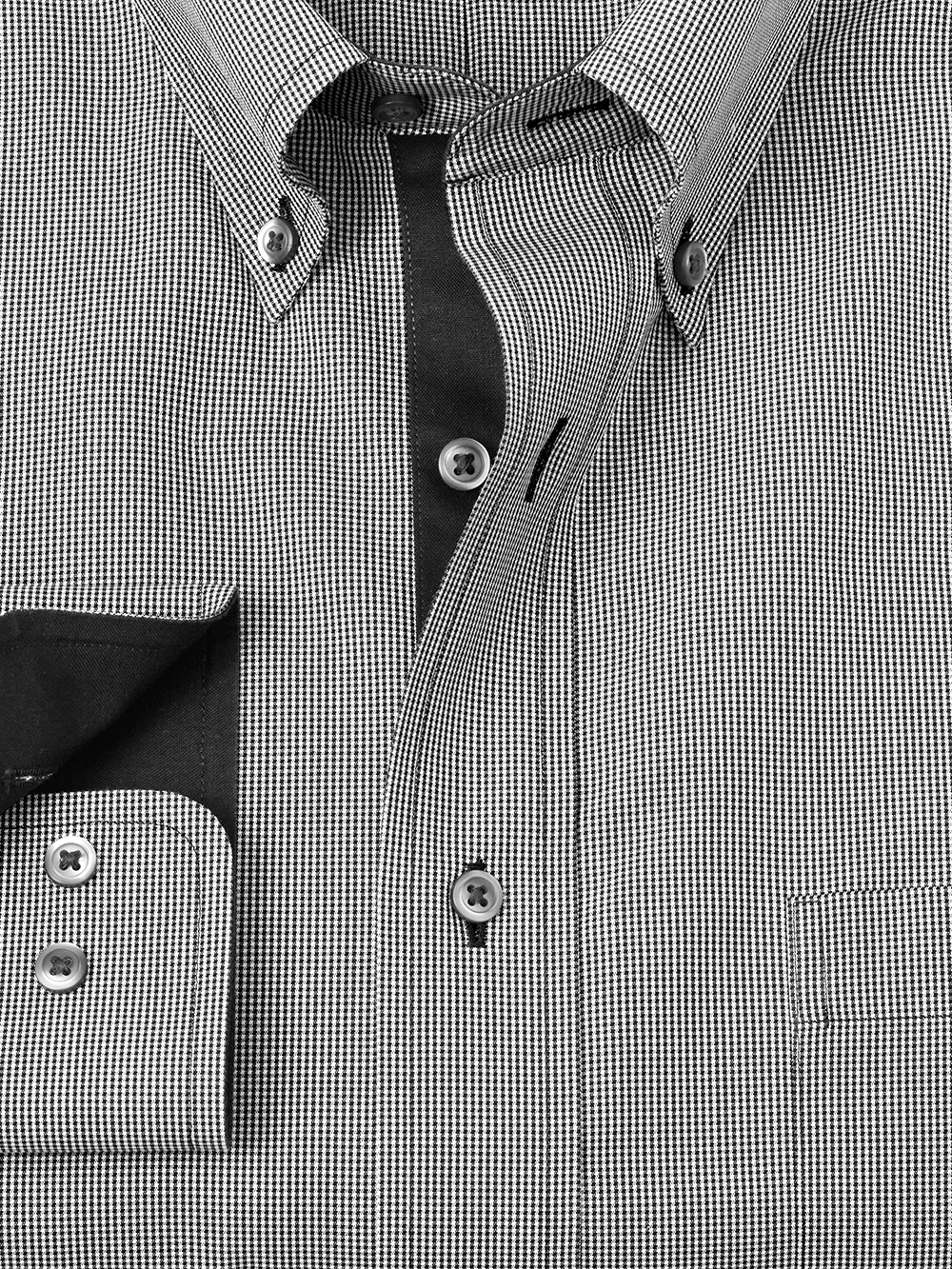 Alternate Image of Non-iron Cotton Houndstooth Dress Shirt With Contrast Trim-1