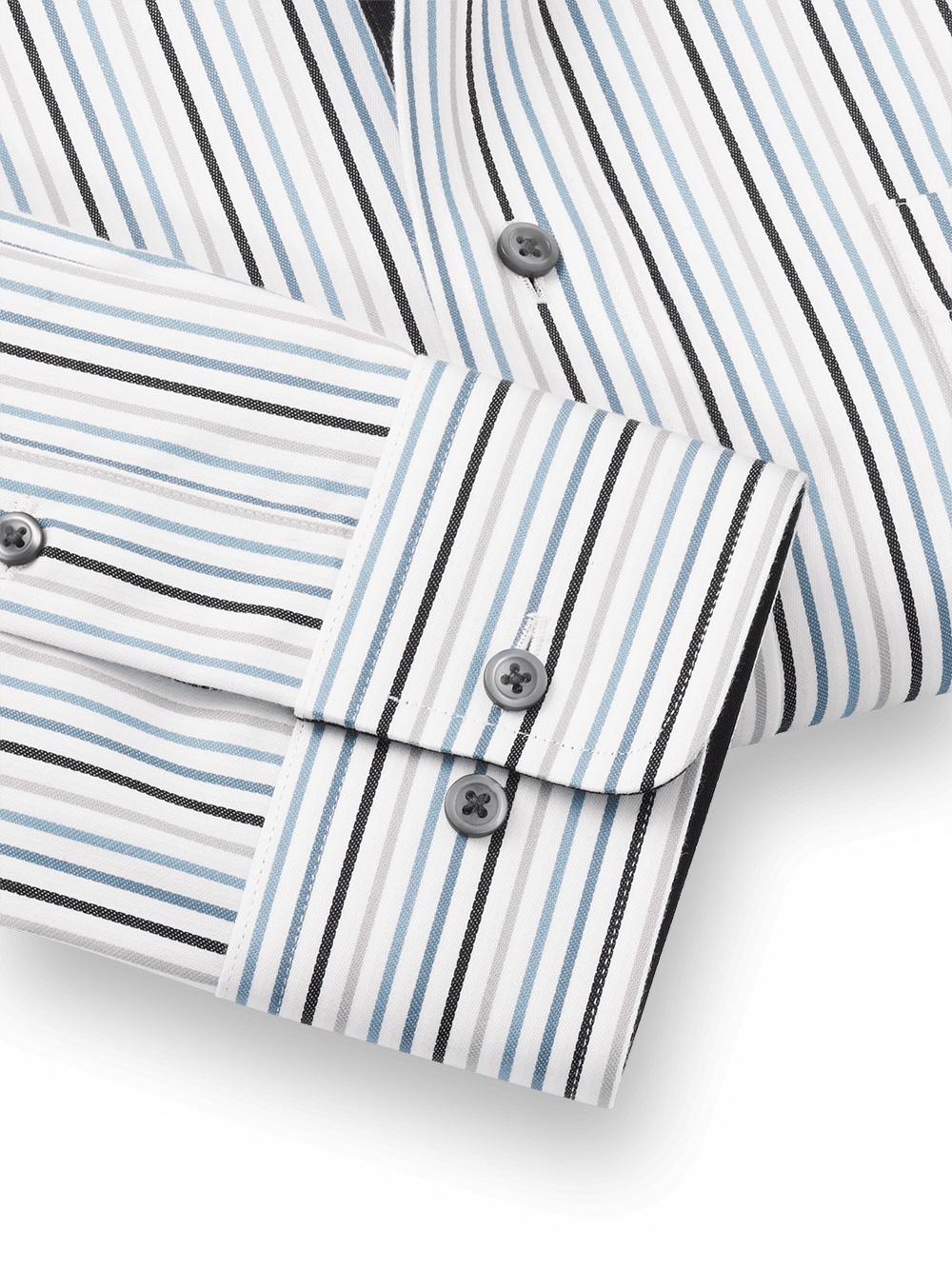 Alternate Image of Non-iron Cotton Stripe Dress Shirt With Contrast Trim-3