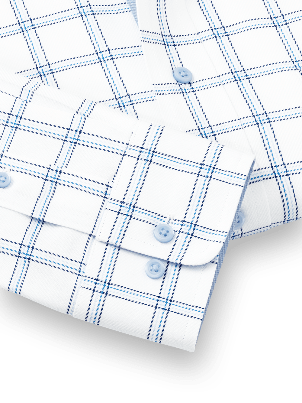 Alternate Image of Non-iron Cotton Windowpane Dress Shirt With Contrast Trim-3