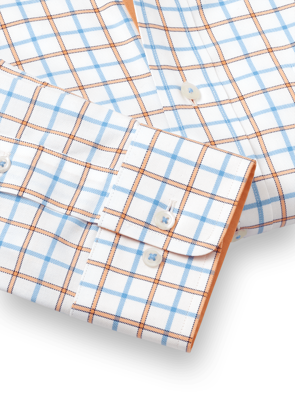 Alternate Image of Non-iron Cotton Windowpane Dress Shirt With Contrast Trim-3