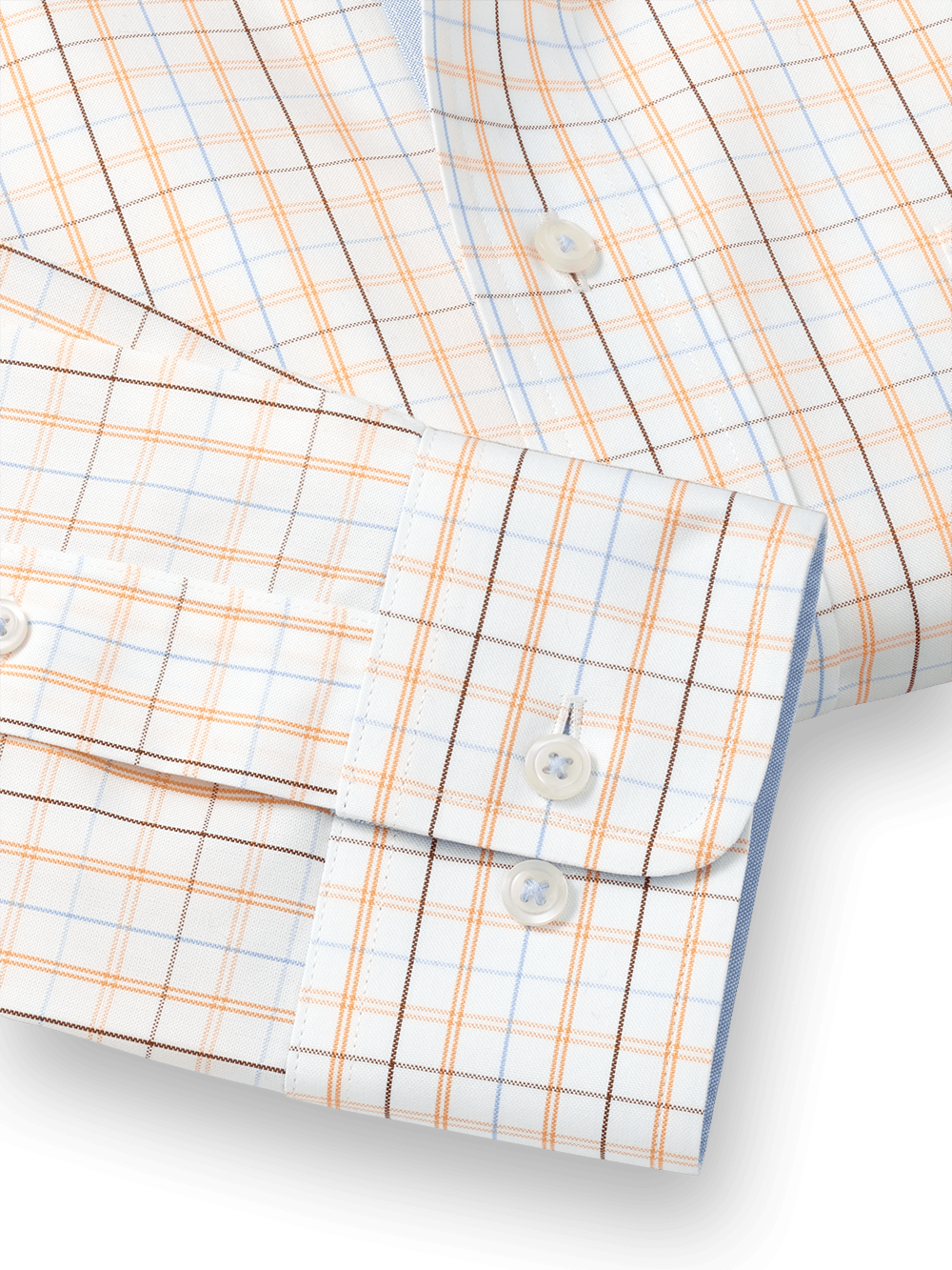 Alternate Image of Non-iron Cotton Tattersall Dress Shirt With Contrast Trim-3