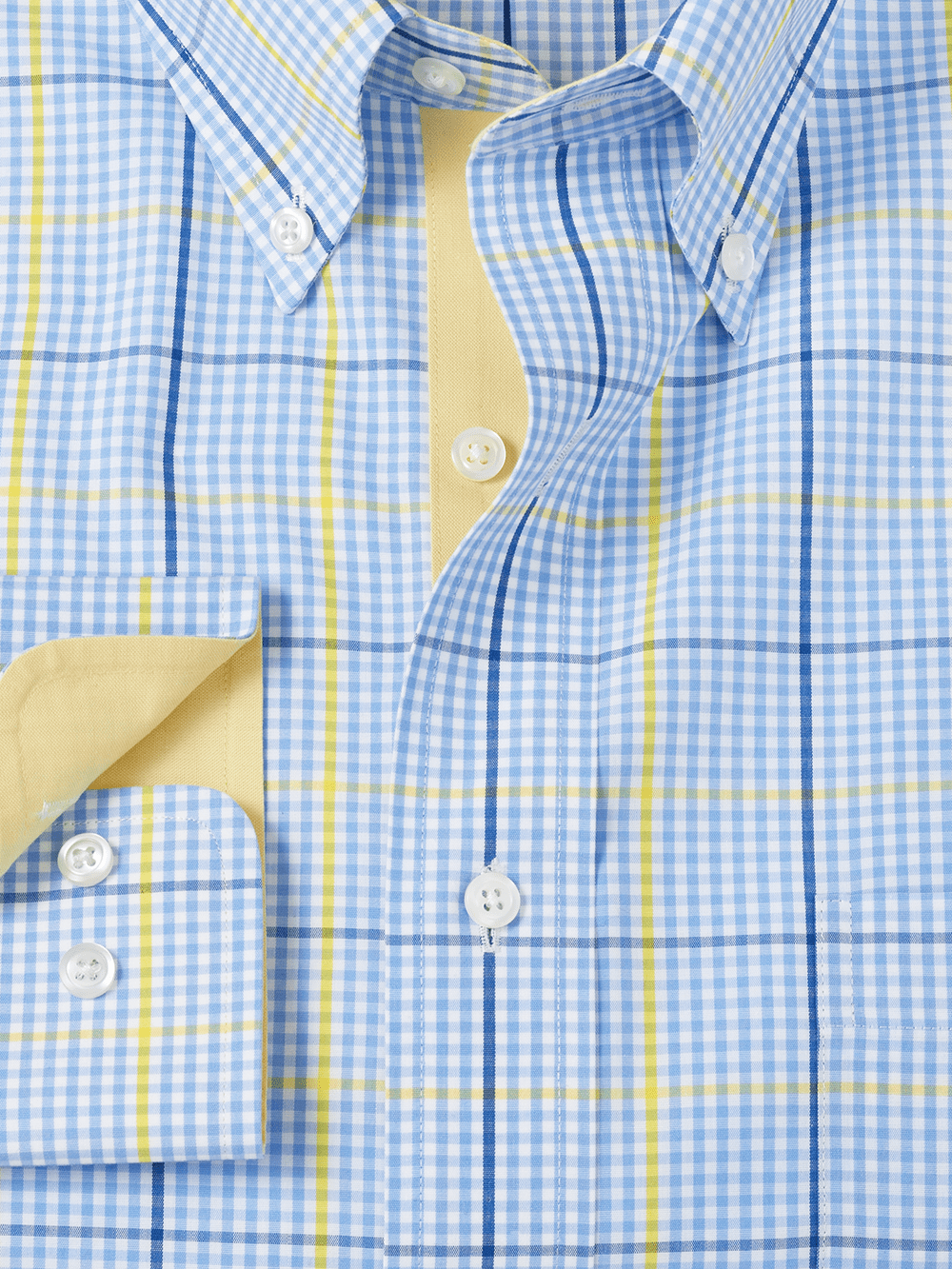 Alternate Image of Non-iron Cotton Plaid Dress Shirt With Contrast Trim-1