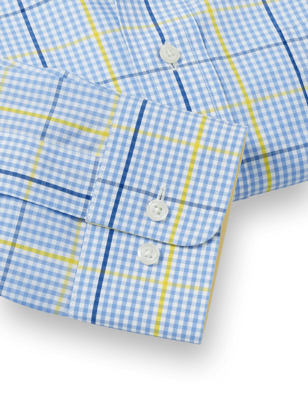 Alternate Image of Non-iron Cotton Plaid Dress Shirt With Contrast Trim-3