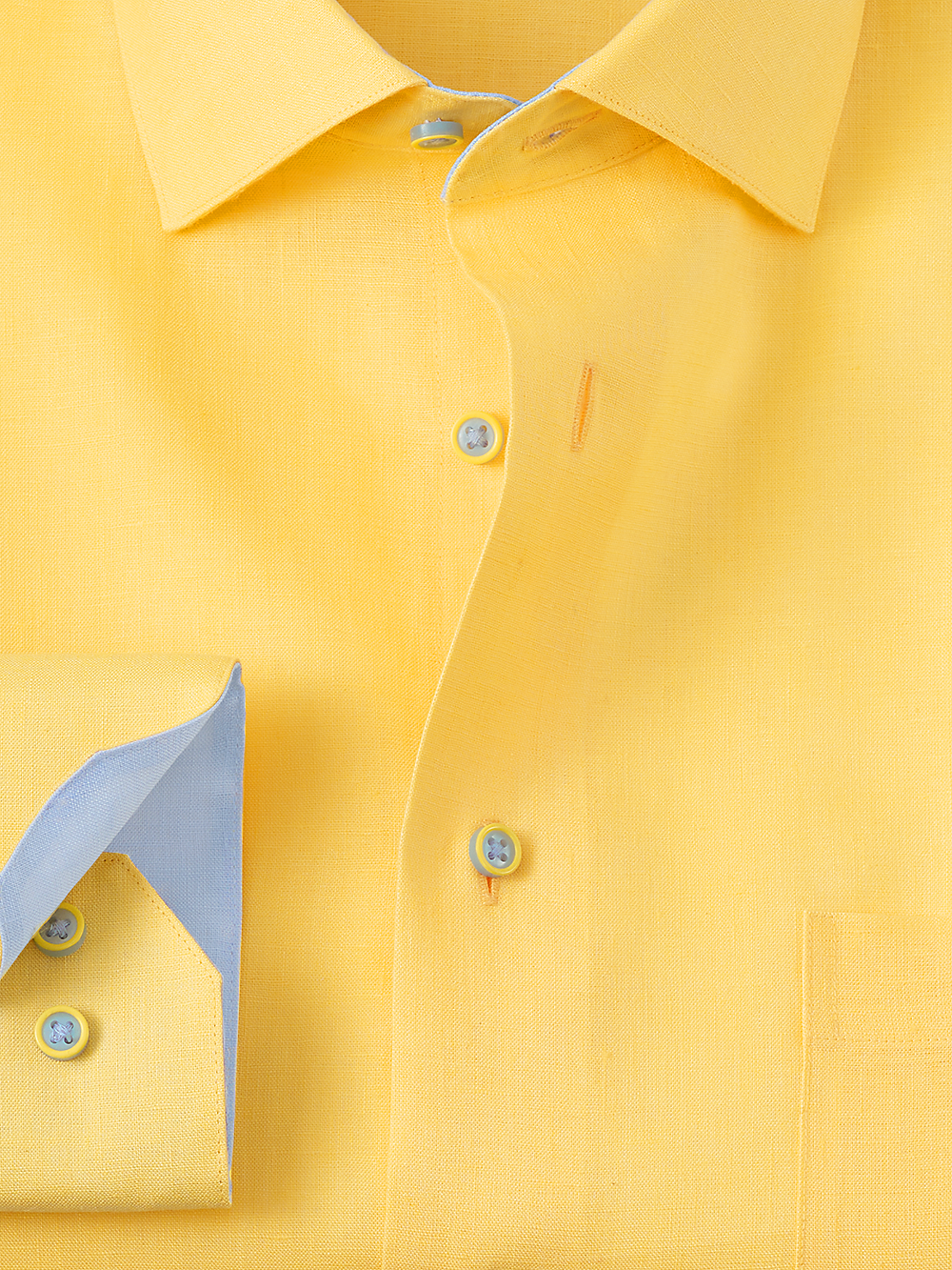 Alternate Image of Non-iron Linen Solid Dress Shirt With Contrast Trim-1