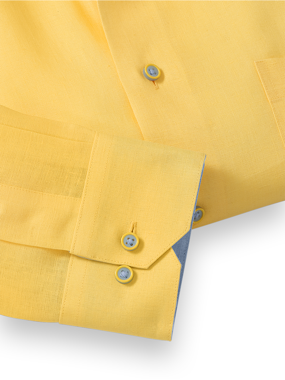 Alternate Image of Non-iron Linen Solid Dress Shirt With Contrast Trim-3