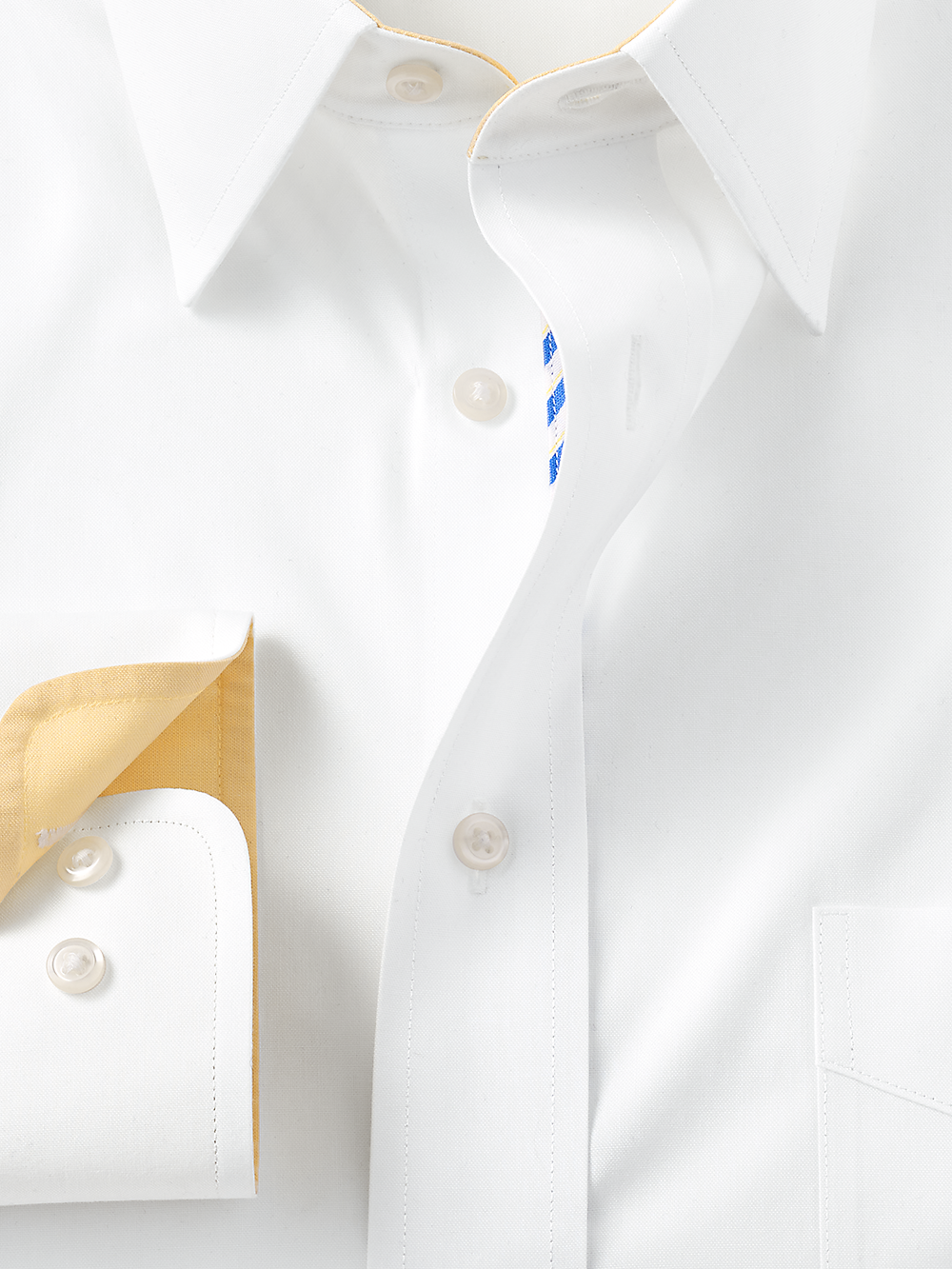 Alternate Image of Non-iron Cotton Solid Dress Shirt With Contrast Trim-1