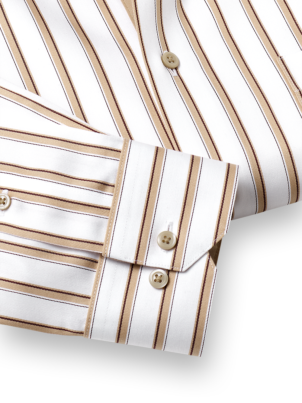 Alternate Image of Non-iron Cotton Stripe Dress Shirt With Contrast Trim-3