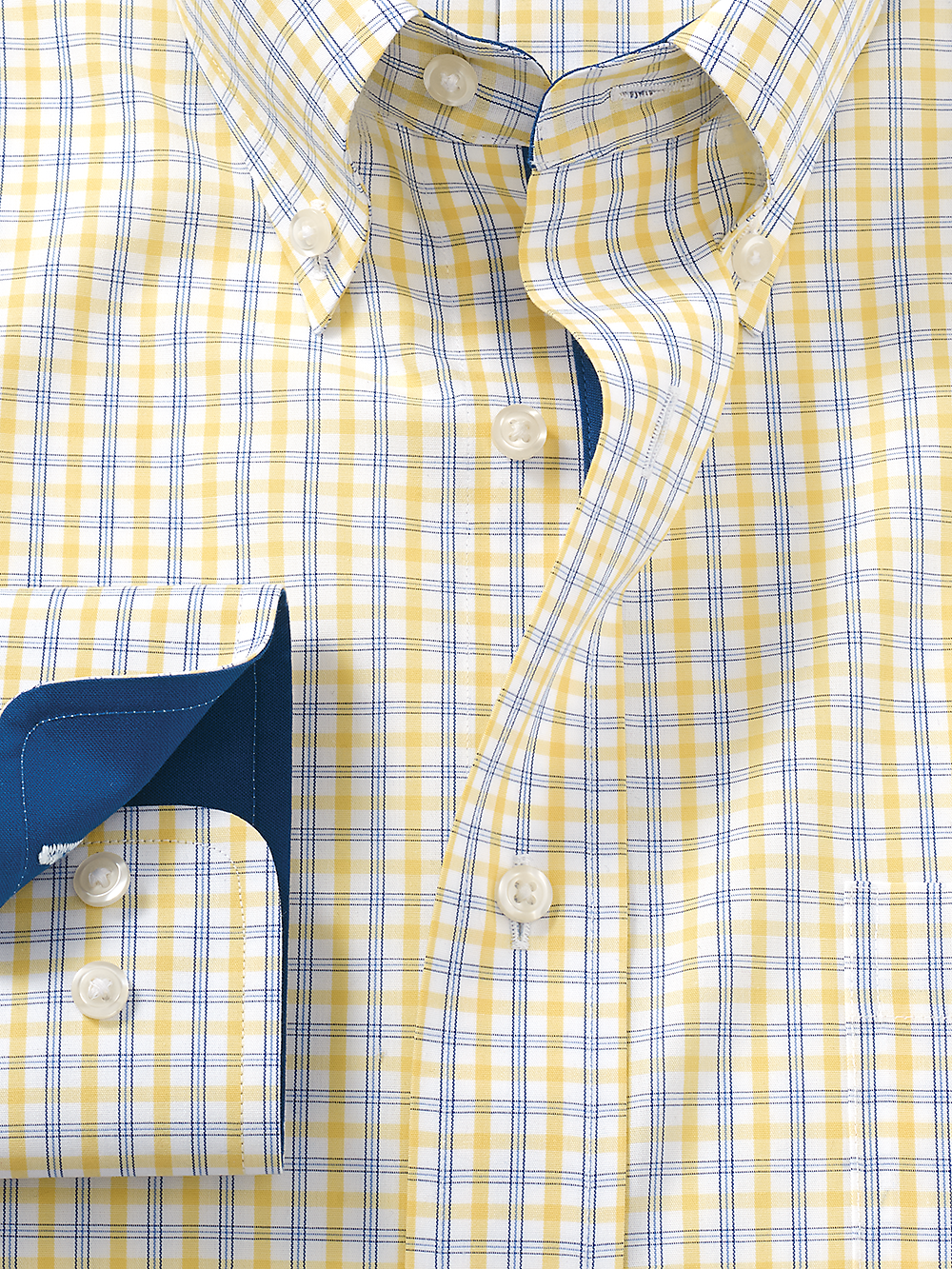 Alternate Image of Non-iron Cotton Check Dress Shirt With Contrast Trim-1
