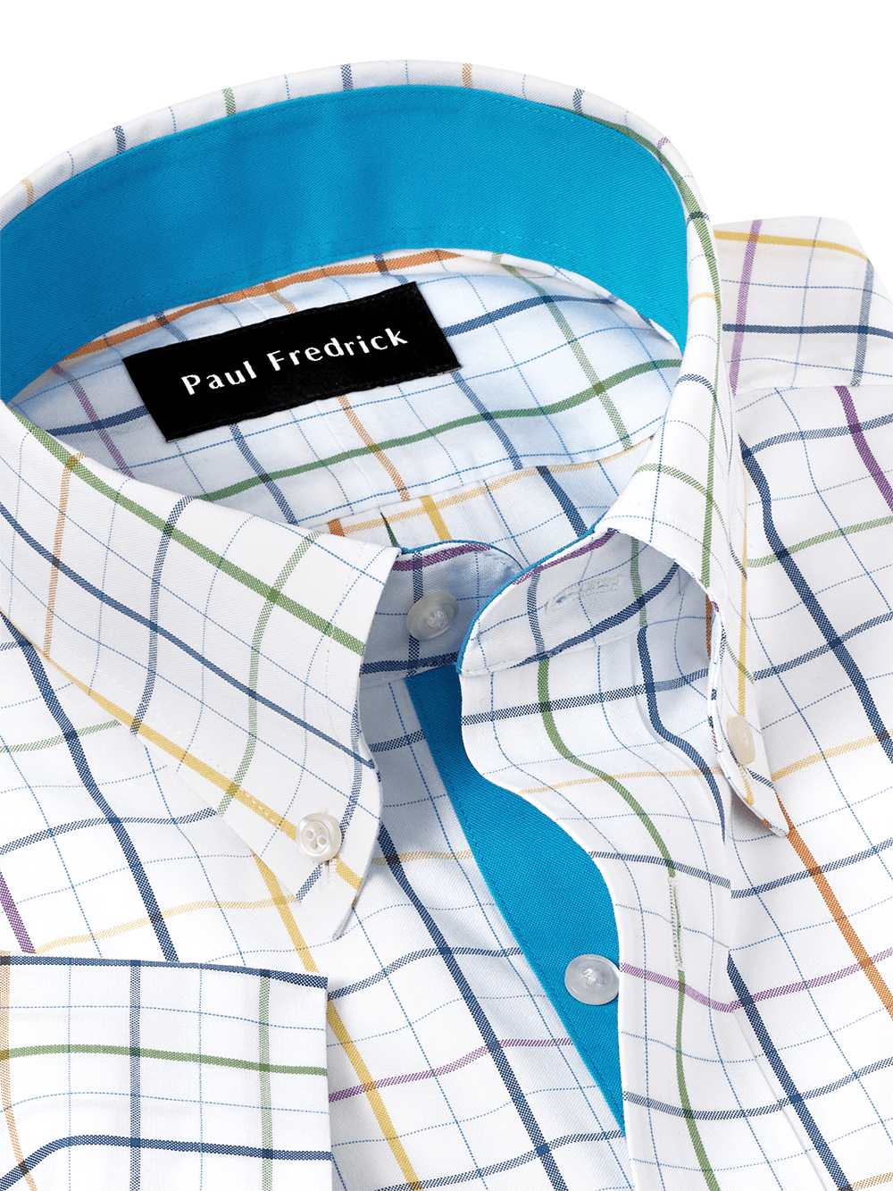 Alternate Image of Comfort Stretch Non-iron Tattersall Dress Shirt With Contrast Trim-2
