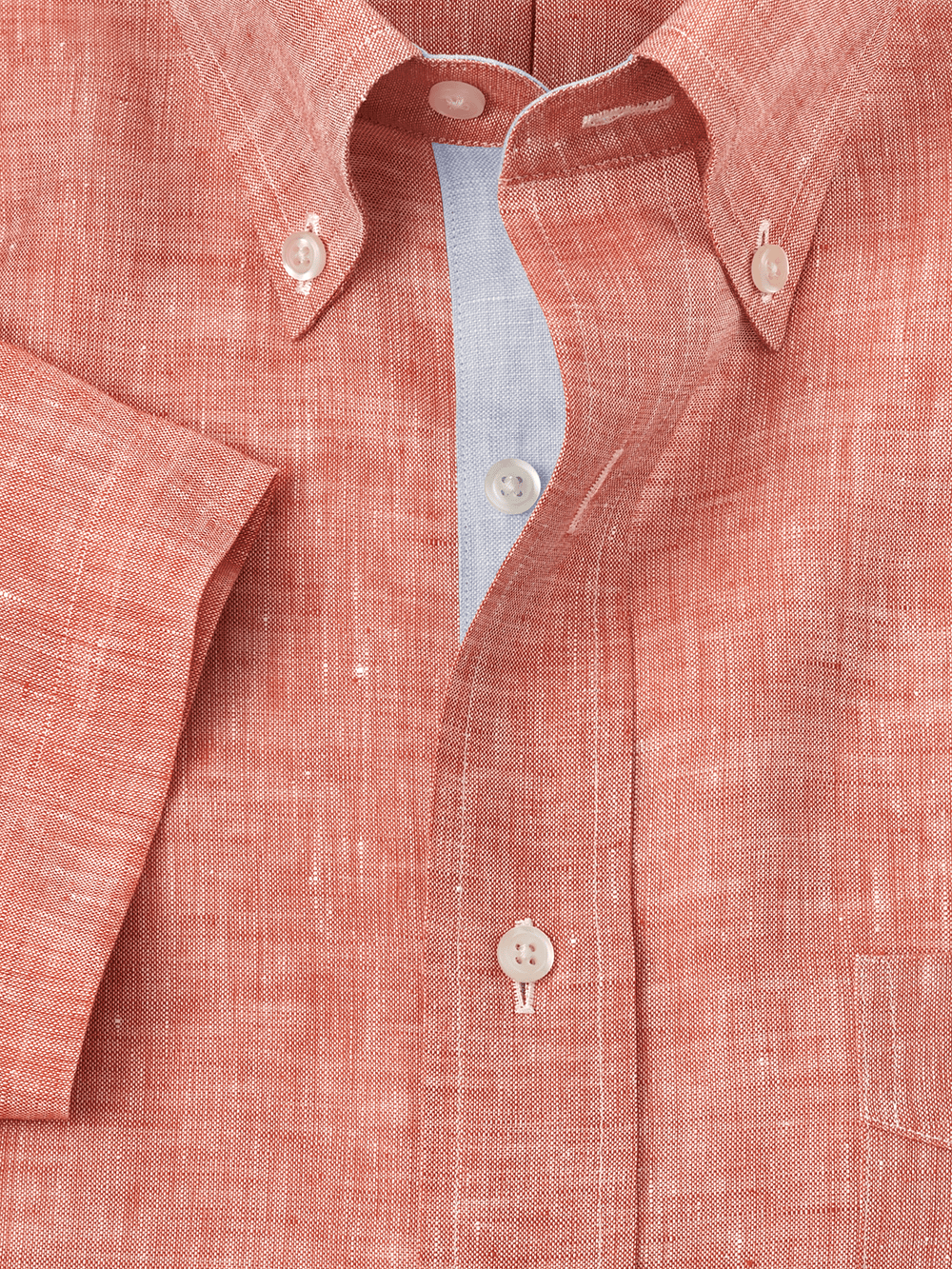 Alternate Image of Non-iron Linen Solid Dress Shirt With Contrast Trim-1