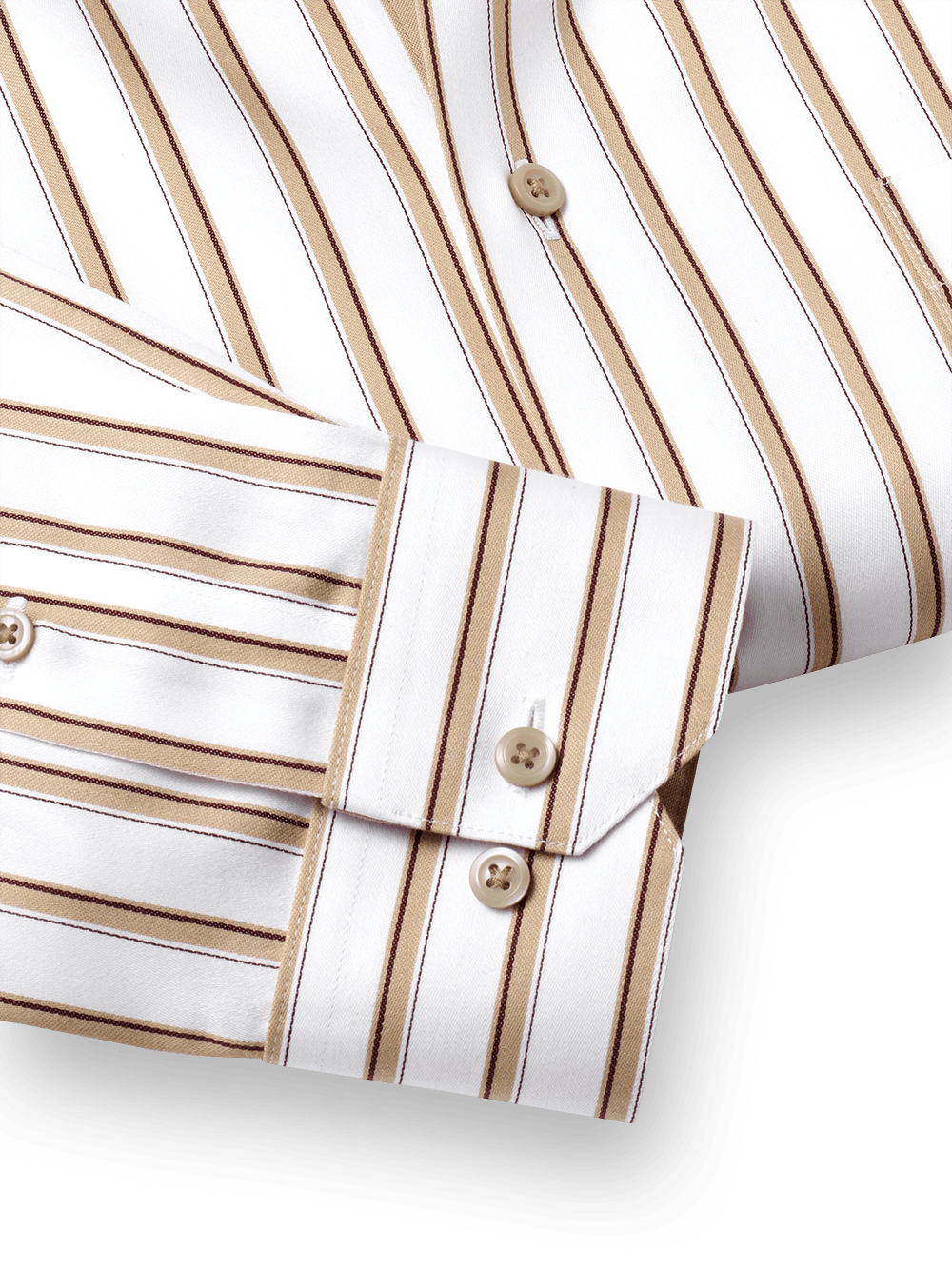 Alternate Image of Non-iron Cotton Stripe Dress Shirt With Contrast Trim-4