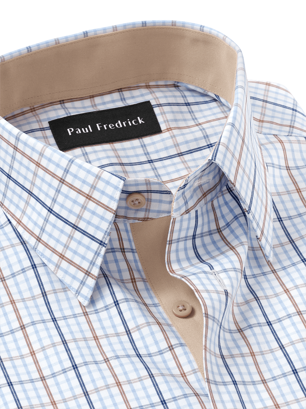 Alternate Image of Non-iron Cotton Tattersall Dress Shirt With Contrast Trim-2