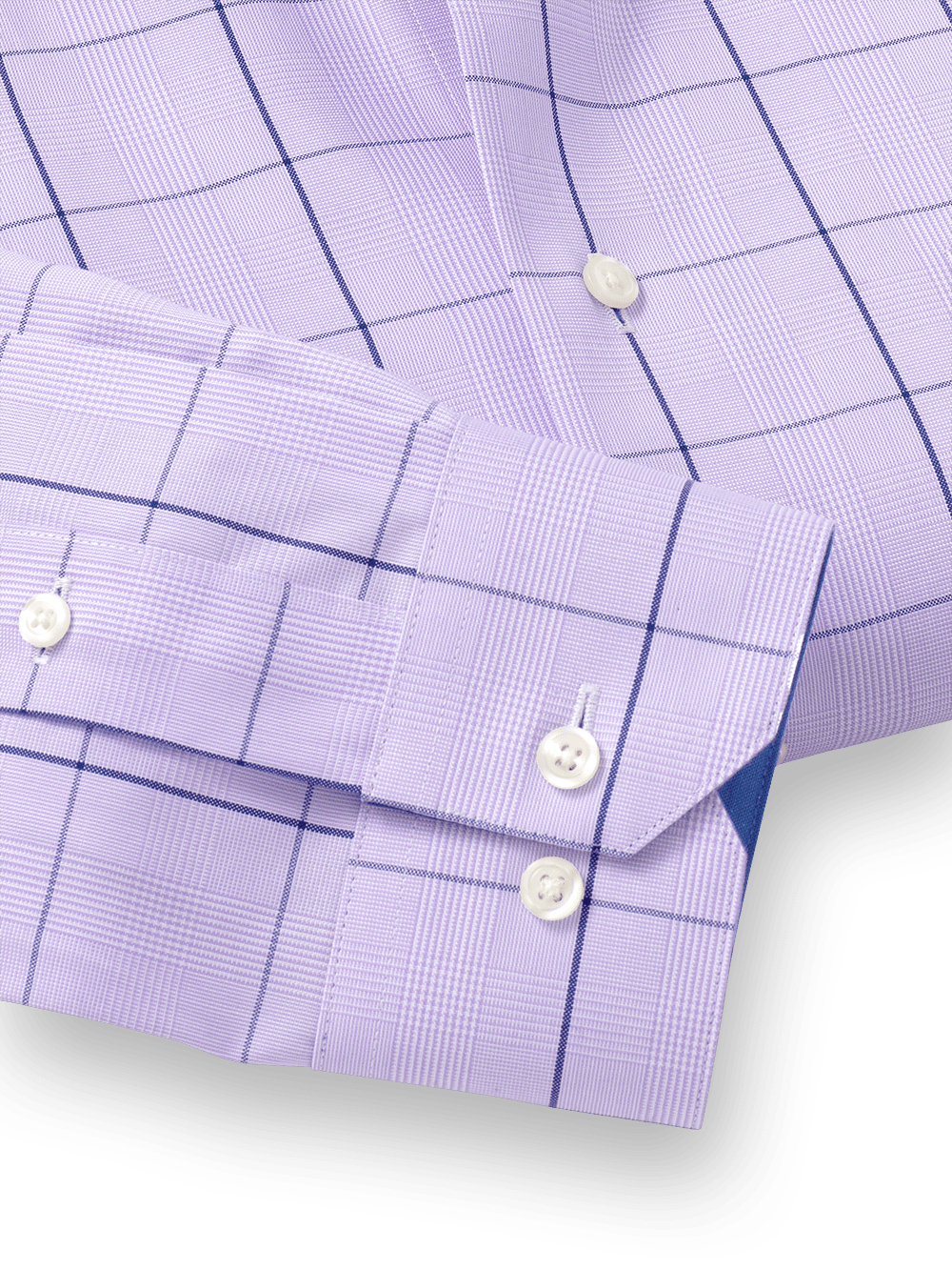 Alternate Image of Non-iron Cotton Check Dress Shirt With Contrast Trim-4