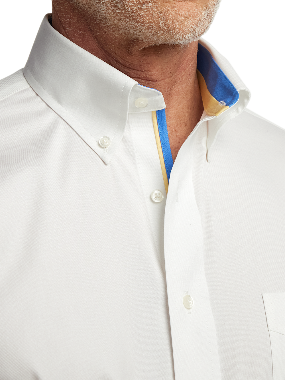 Alternate Image of Comfort Stretch Non-iron Solid Dress Shirt With Contrast Trim-2