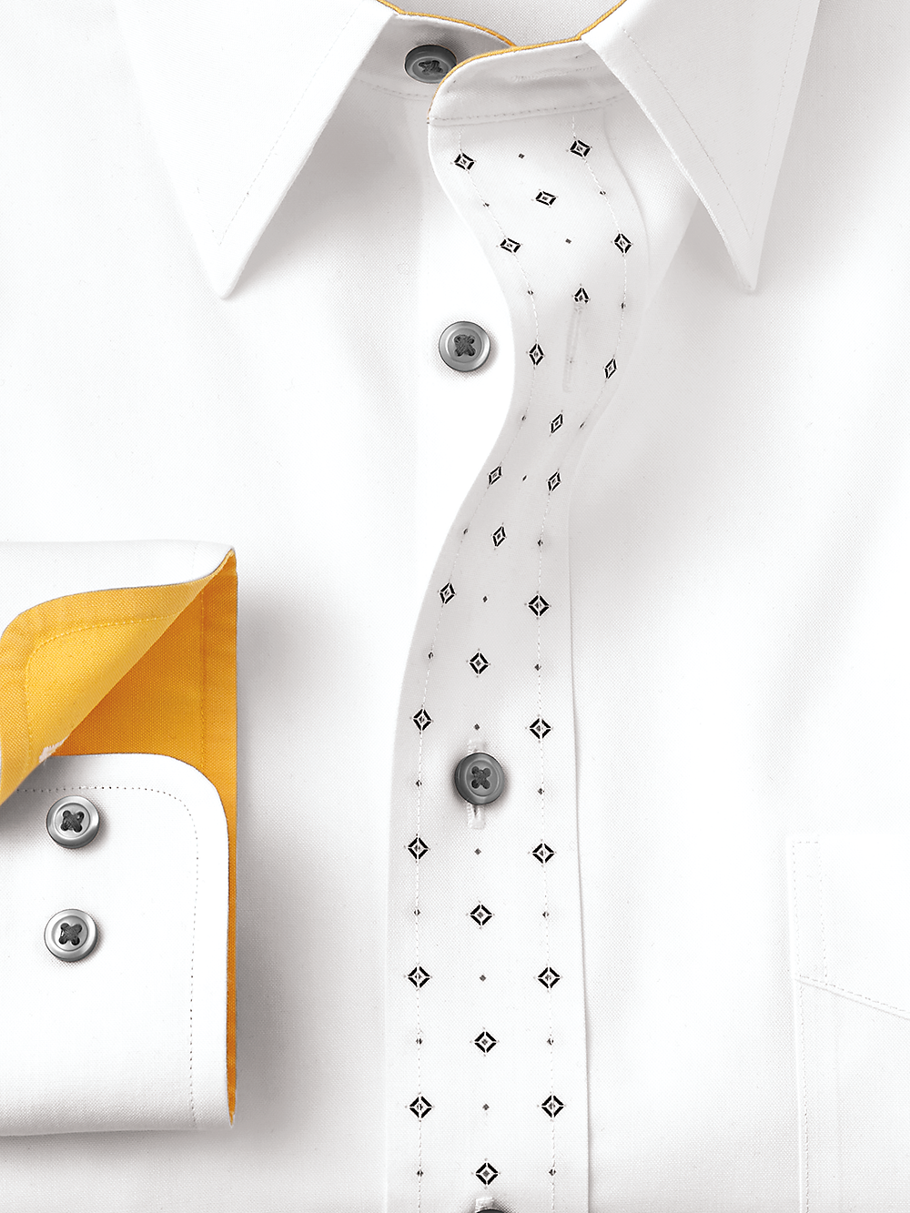 Alternate Image of Non-iron Cotton Solid Dress Shirt With Contrast Trim-1