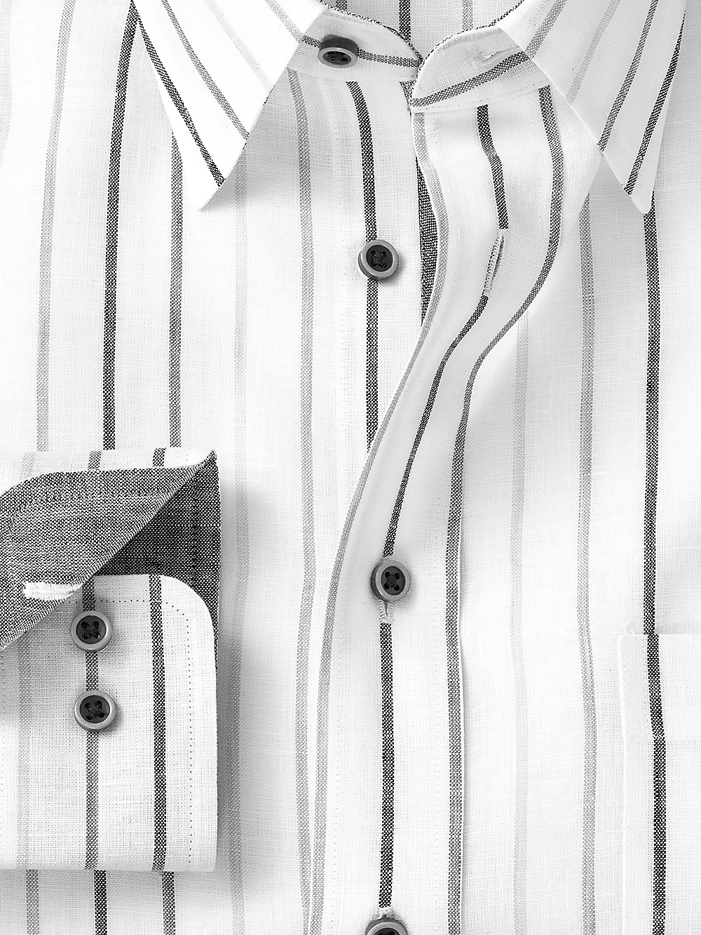 Alternate Image of Linen Stripe Dress Shirt With Contrast Trim-1