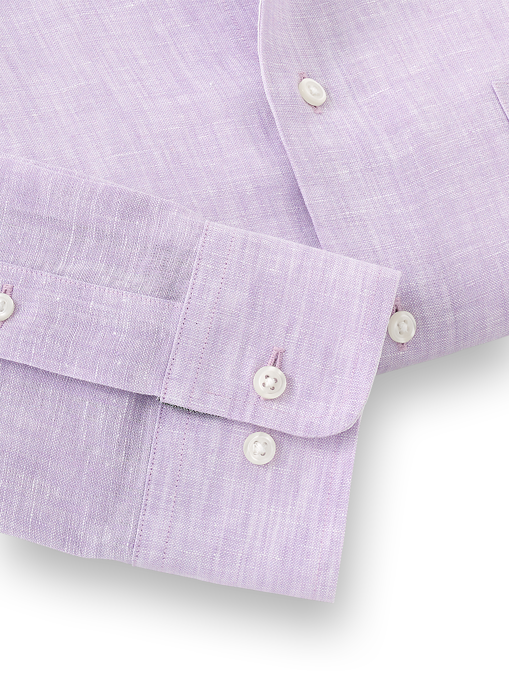 Alternate Image of Linen Solid Dress Shirt With Contrast Trim-4
