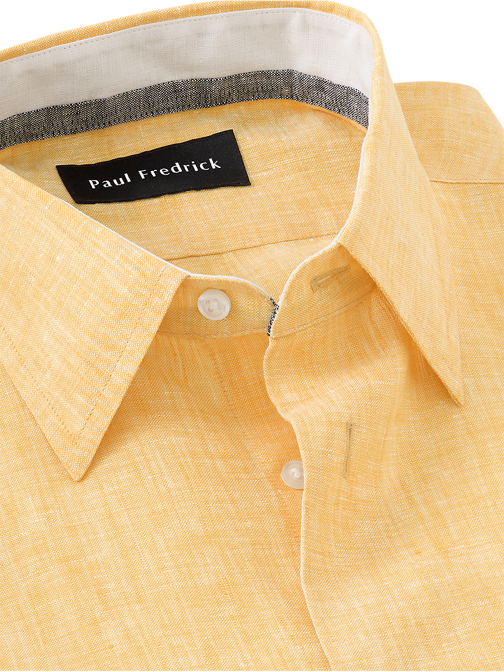 Alternate Image of Linen Solid Dress Shirt With Contrast Trim-2