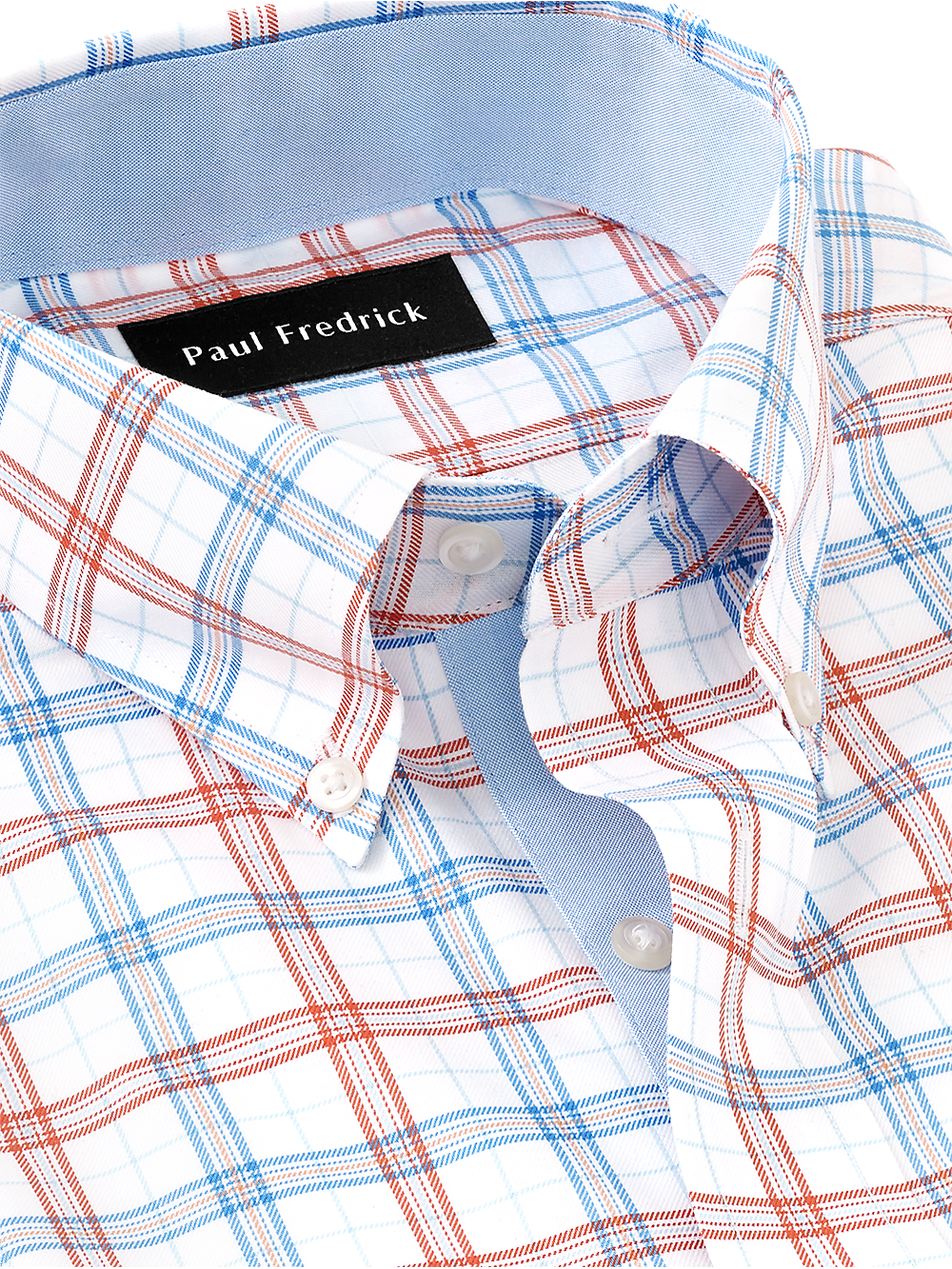 Alternate Image of Non-iron Cotton Windowpane Dress Shirt With Contrast Trim-2