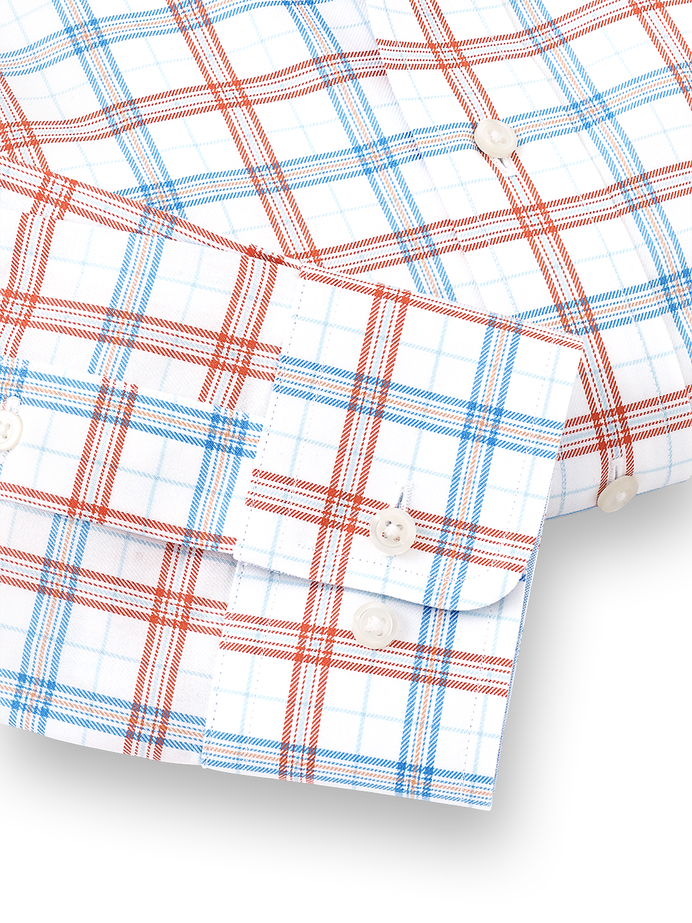 Alternate Image of Non-iron Cotton Windowpane Dress Shirt With Contrast Trim-3