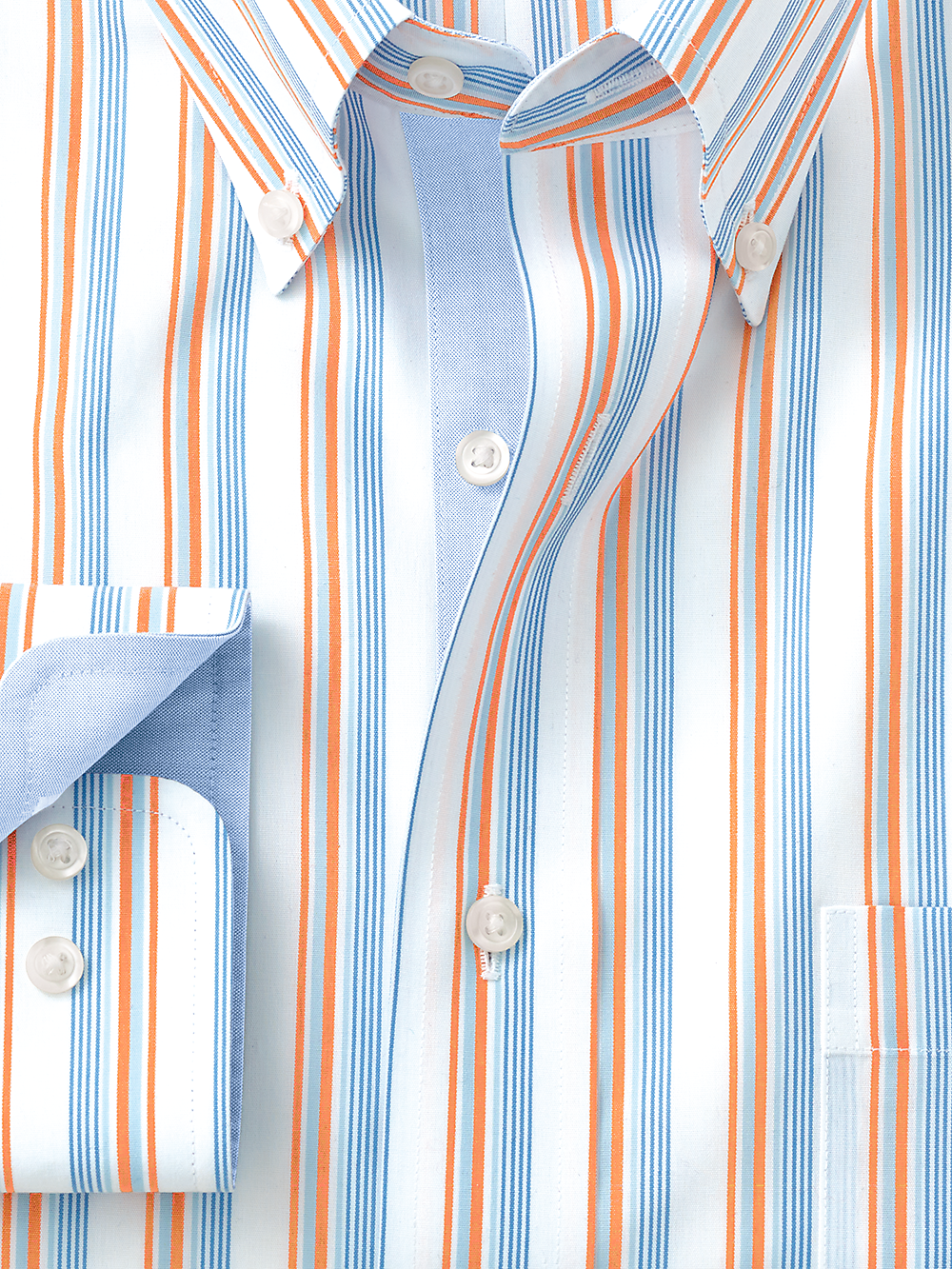 Alternate Image of Non-iron Cotton Stripe Dress Shirt With Contrast Trim-2