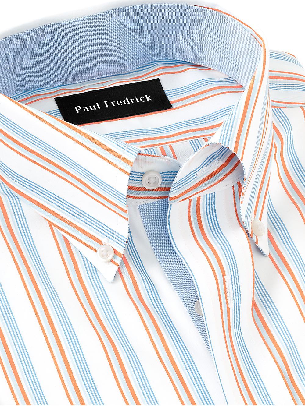 Alternate Image of Non-iron Cotton Stripe Dress Shirt With Contrast Trim-3