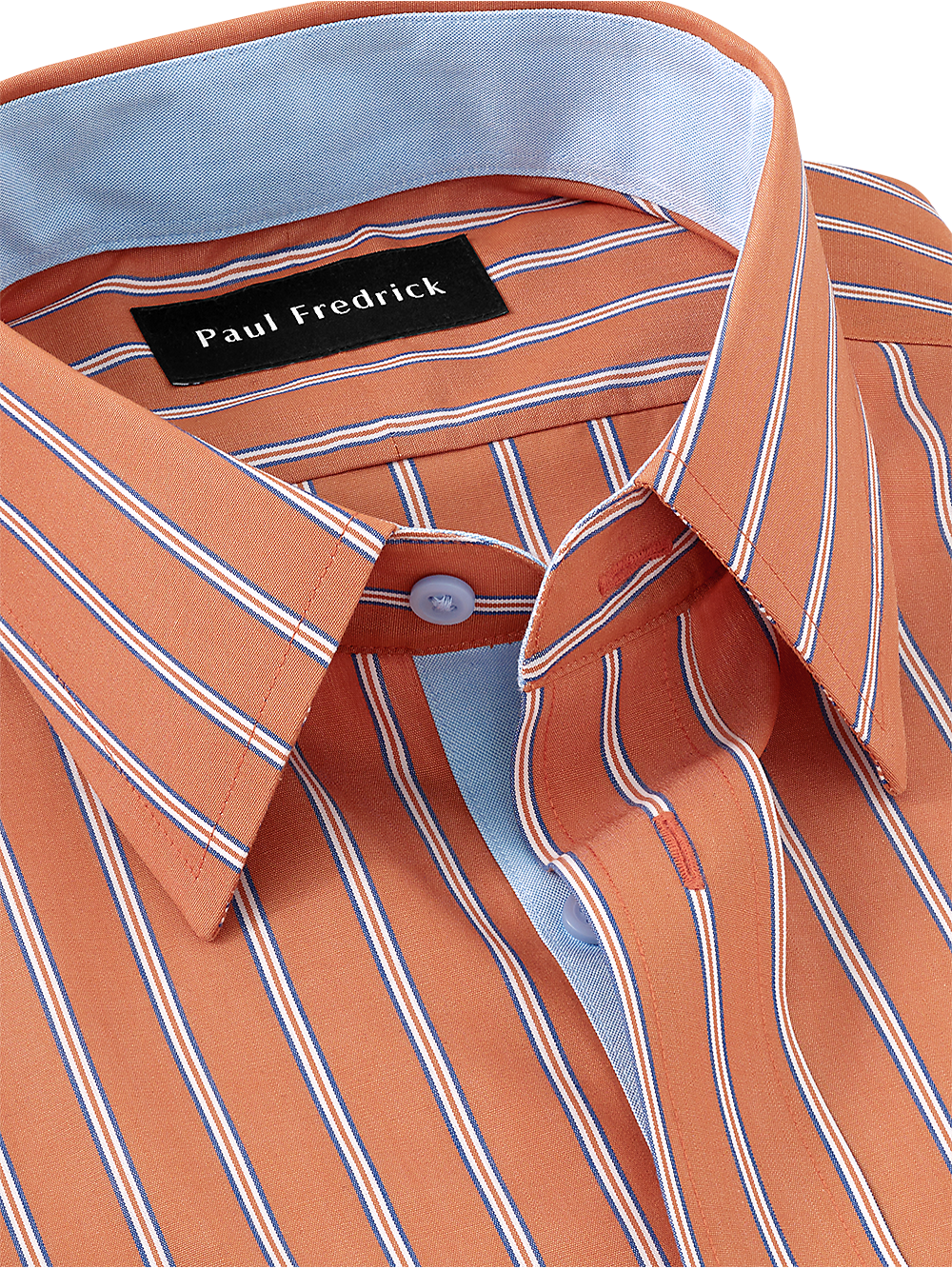 Alternate Image of Non-iron Cotton Stripe Dress Shirt With Contrast Trim-3