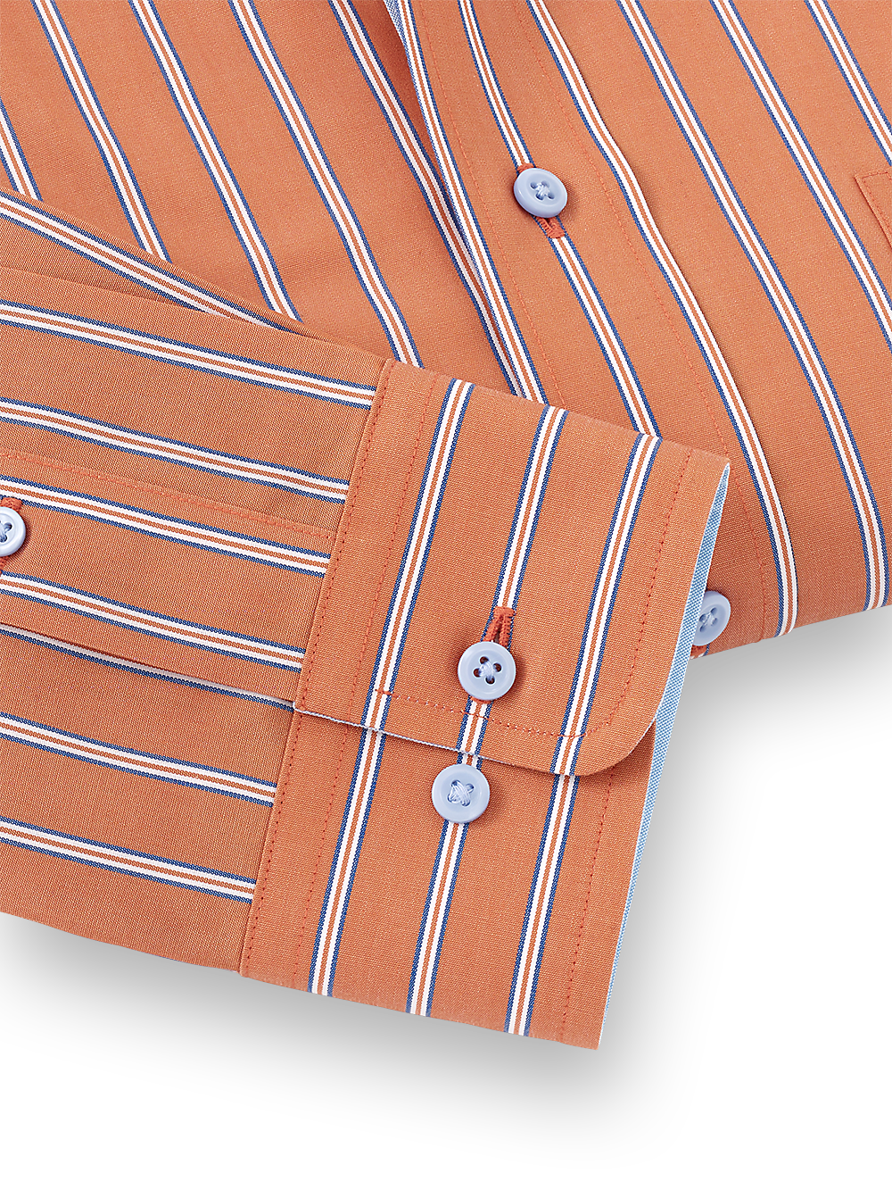 Alternate Image of Non-iron Cotton Stripe Dress Shirt With Contrast Trim-4