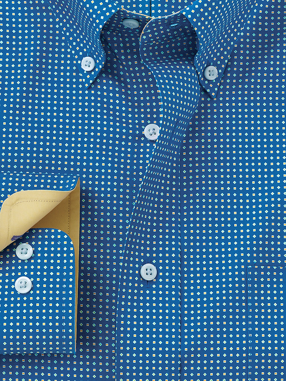 Alternate Image of Non-iron Cotton Geometric Print Dress Shirt With Contrast Trim-2