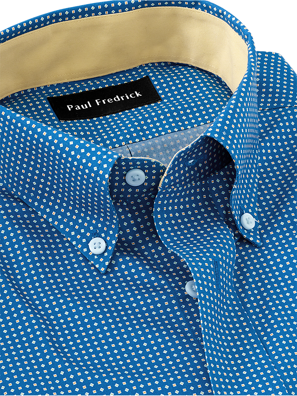 Alternate Image of Non-iron Cotton Geometric Print Dress Shirt With Contrast Trim-3