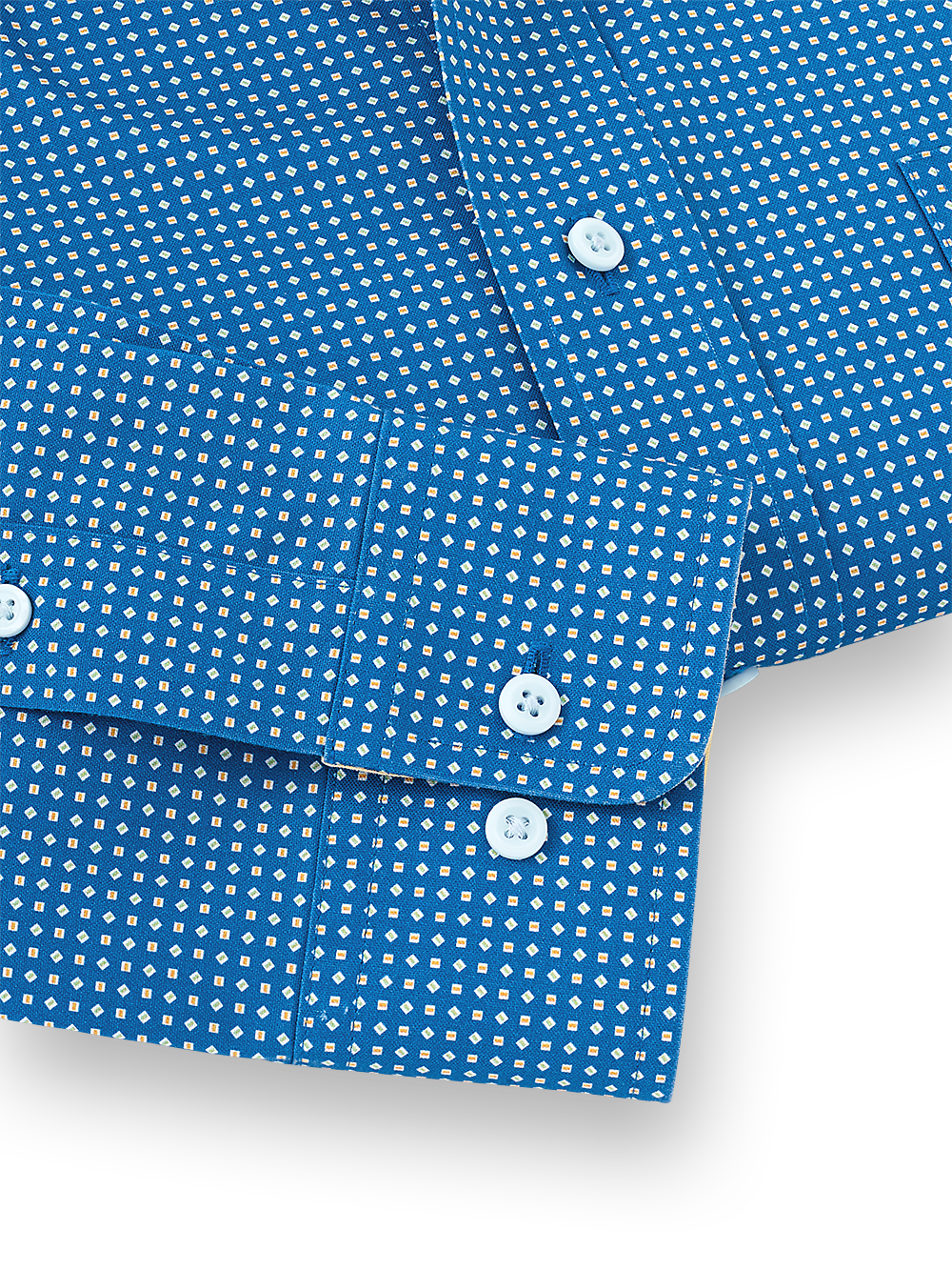Alternate Image of Non-iron Cotton Geometric Print Dress Shirt With Contrast Trim-4
