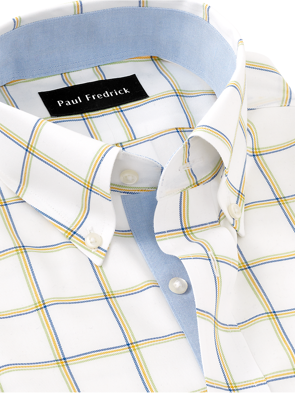 Alternate Image of Non-iron Cotton Windowpane Dress Shirt With Contrast Trim-2
