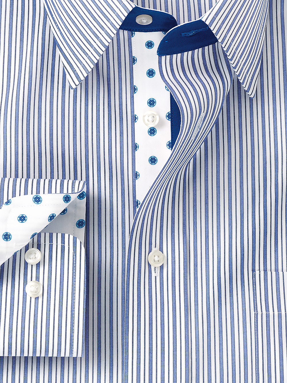 Alternate Image of Non-iron Cotton Stripe Dress Shirt With Contrast Trim-2