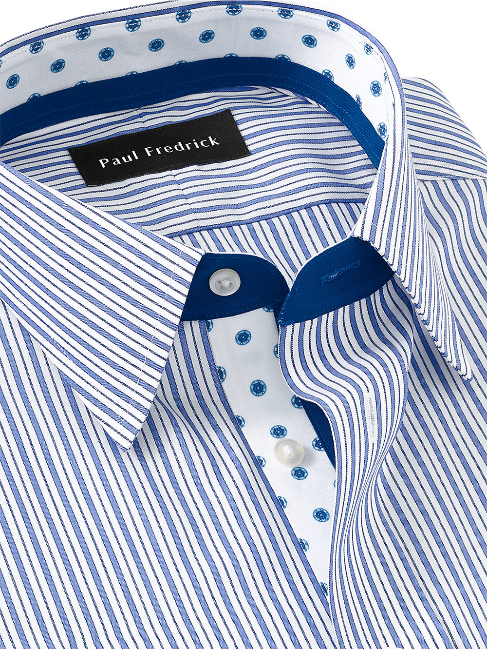 Alternate Image of Non-iron Cotton Stripe Dress Shirt With Contrast Trim-3