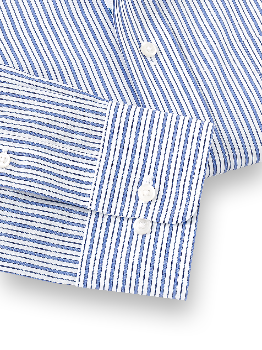 Alternate Image of Non-iron Cotton Stripe Dress Shirt With Contrast Trim-4