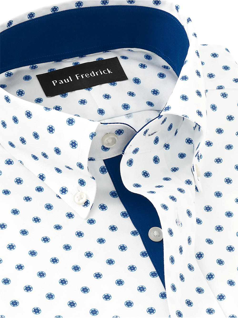 Alternate Image of Non-iron Cotton Circle Print Dress Shirt With Contrast Trim-2
