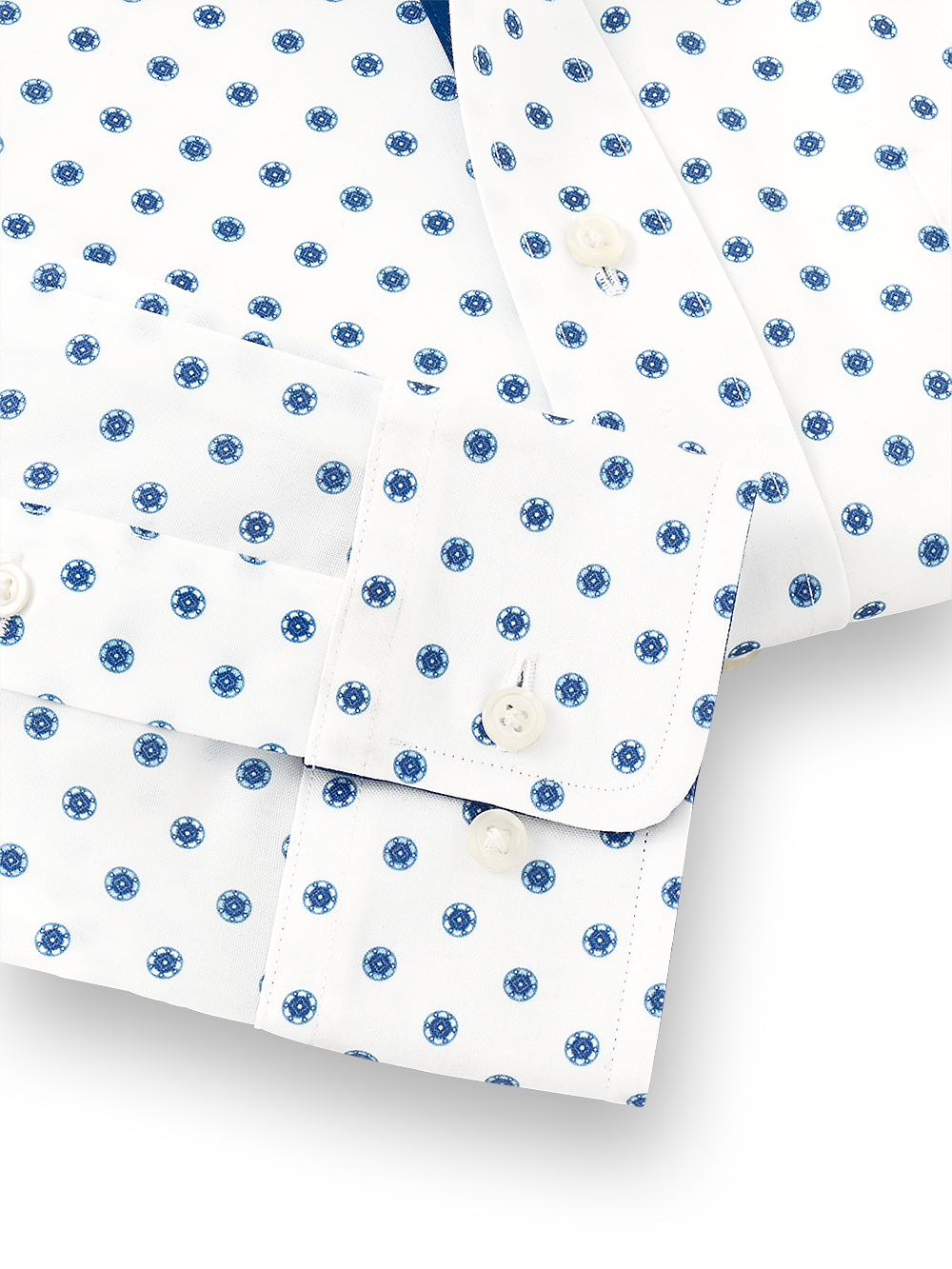 Alternate Image of Non-iron Cotton Circle Print Dress Shirt With Contrast Trim-3