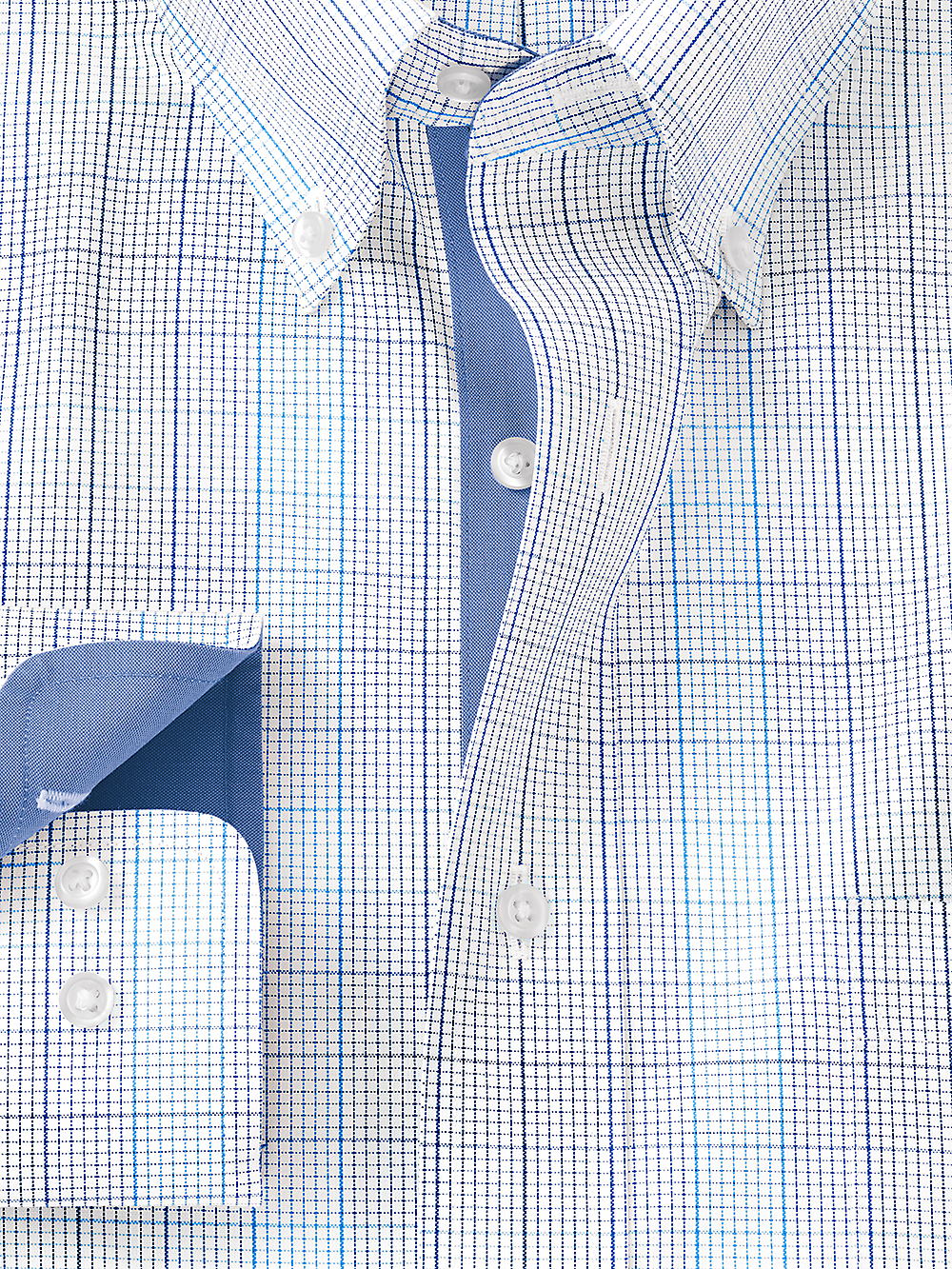Alternate Image of Non-iron Cotton Check Dress Shirt With Contrast Trim-1