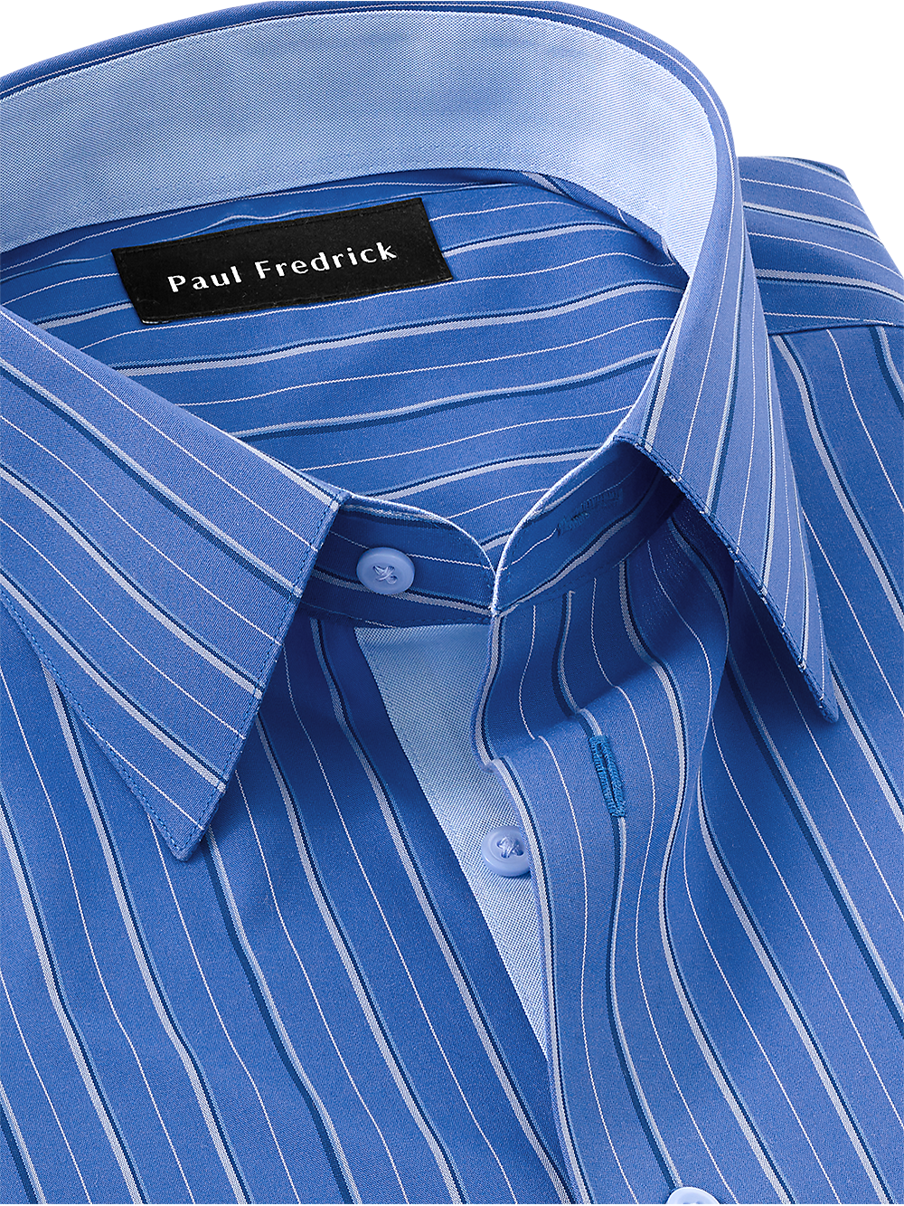Alternate Image of Non-iron Cotton Stripe Dress Shirt With Contrast Trim-2